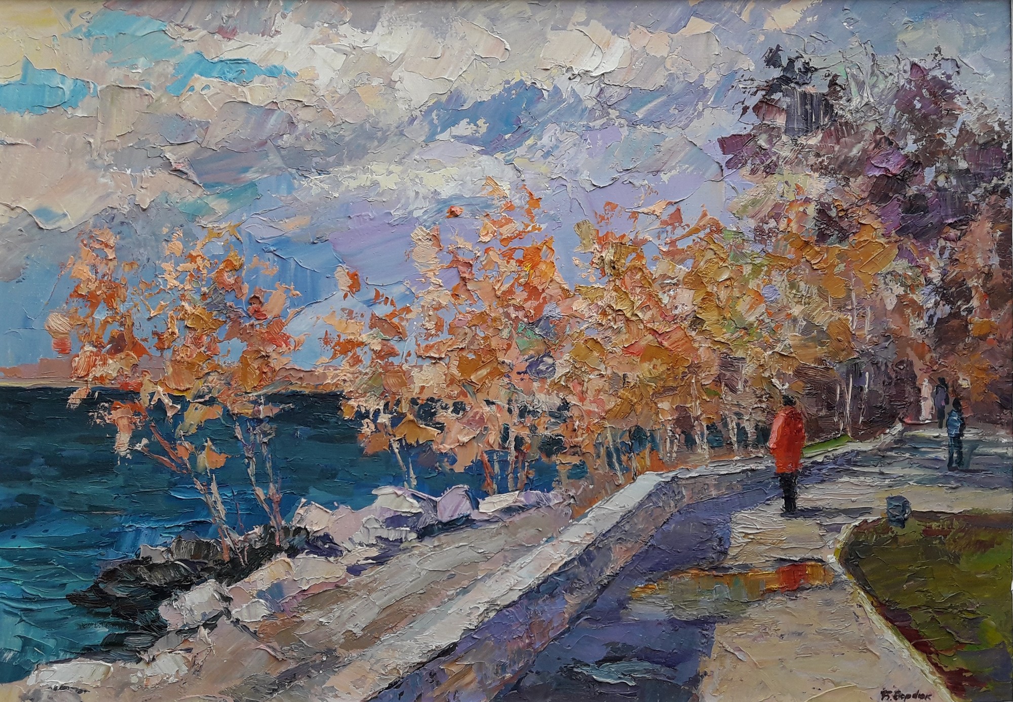 Oil painting Autumn Quay /  Serdyuk Boris Petrovich nSerb9