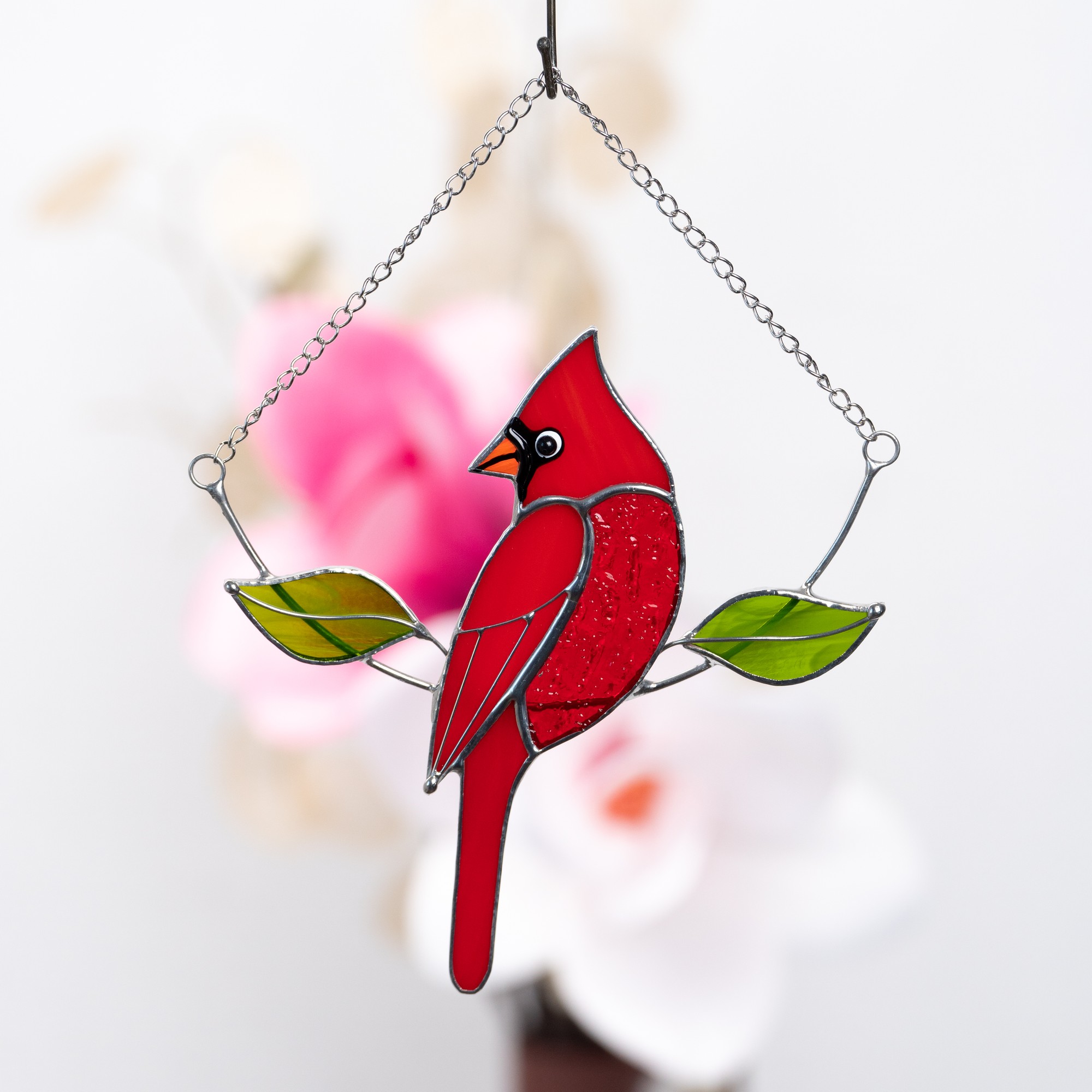Cardinal stained glass window hangings