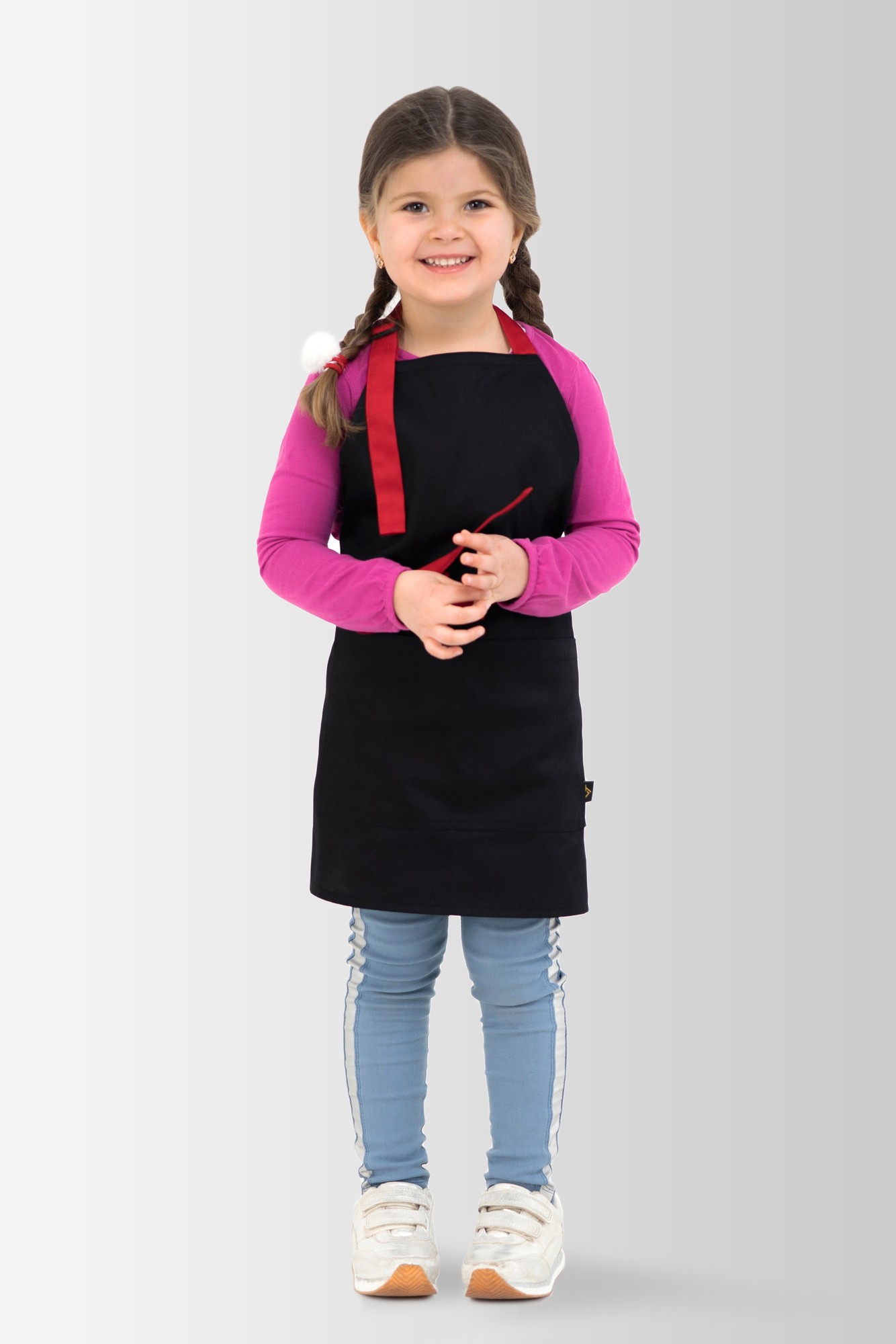 Apron children's vsetex latte kids 5-7years black with red