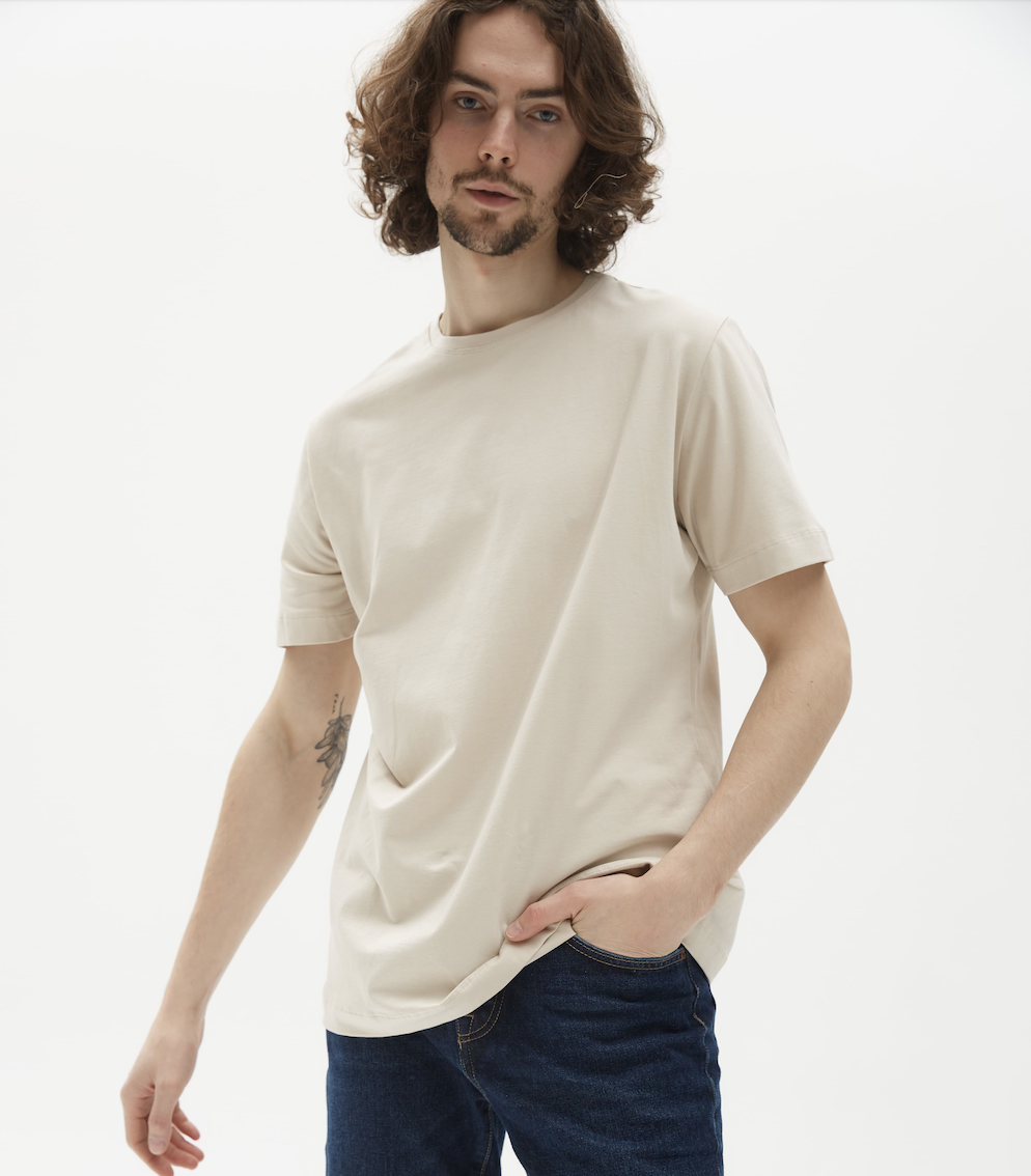 IVORY BASIC MAN T-SHIRT| COTTON 190 GSM | Relaxed-fit & Regular-fit classic t-shirt