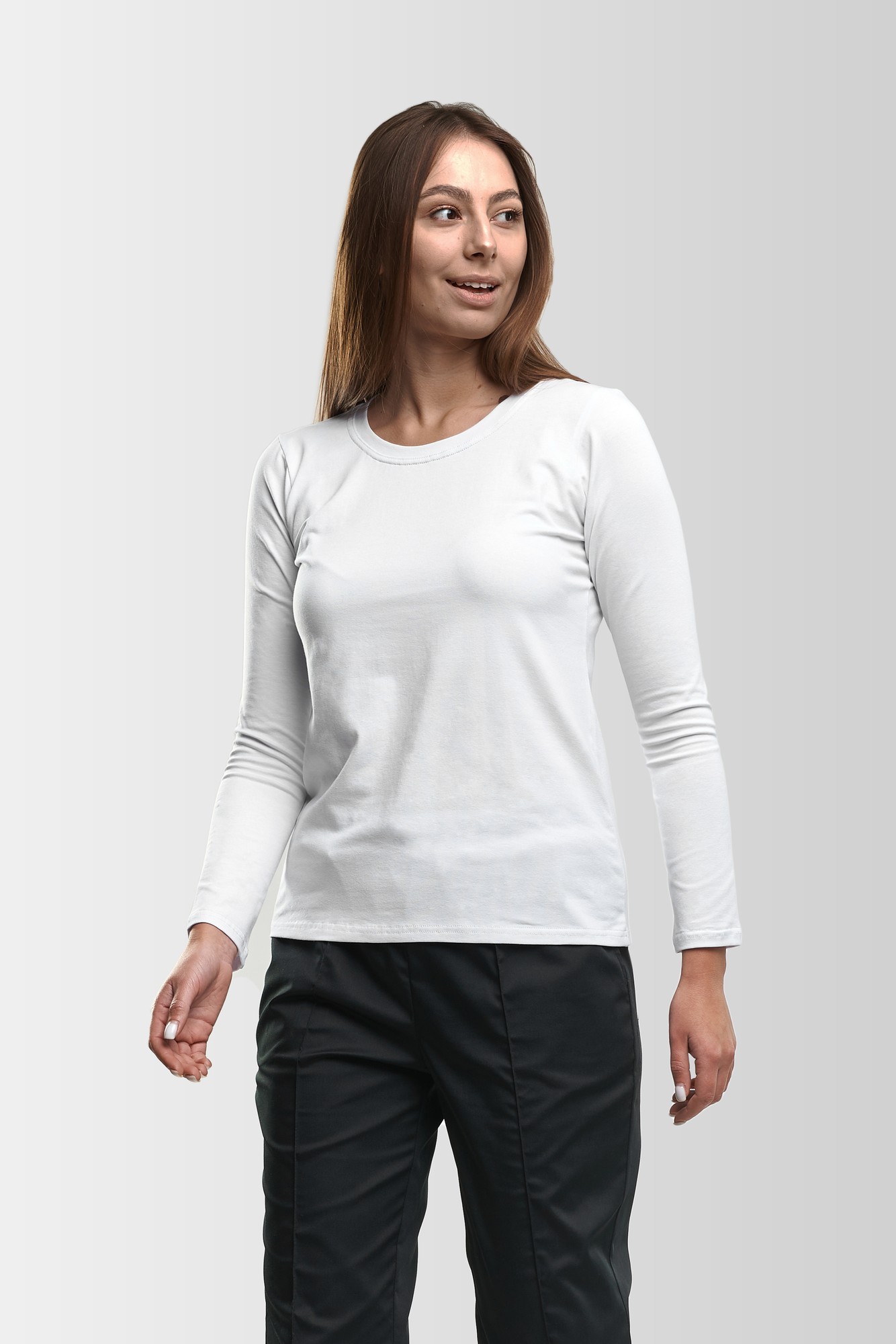 Women's Long-Sleeve T-Shirt Vsetex White