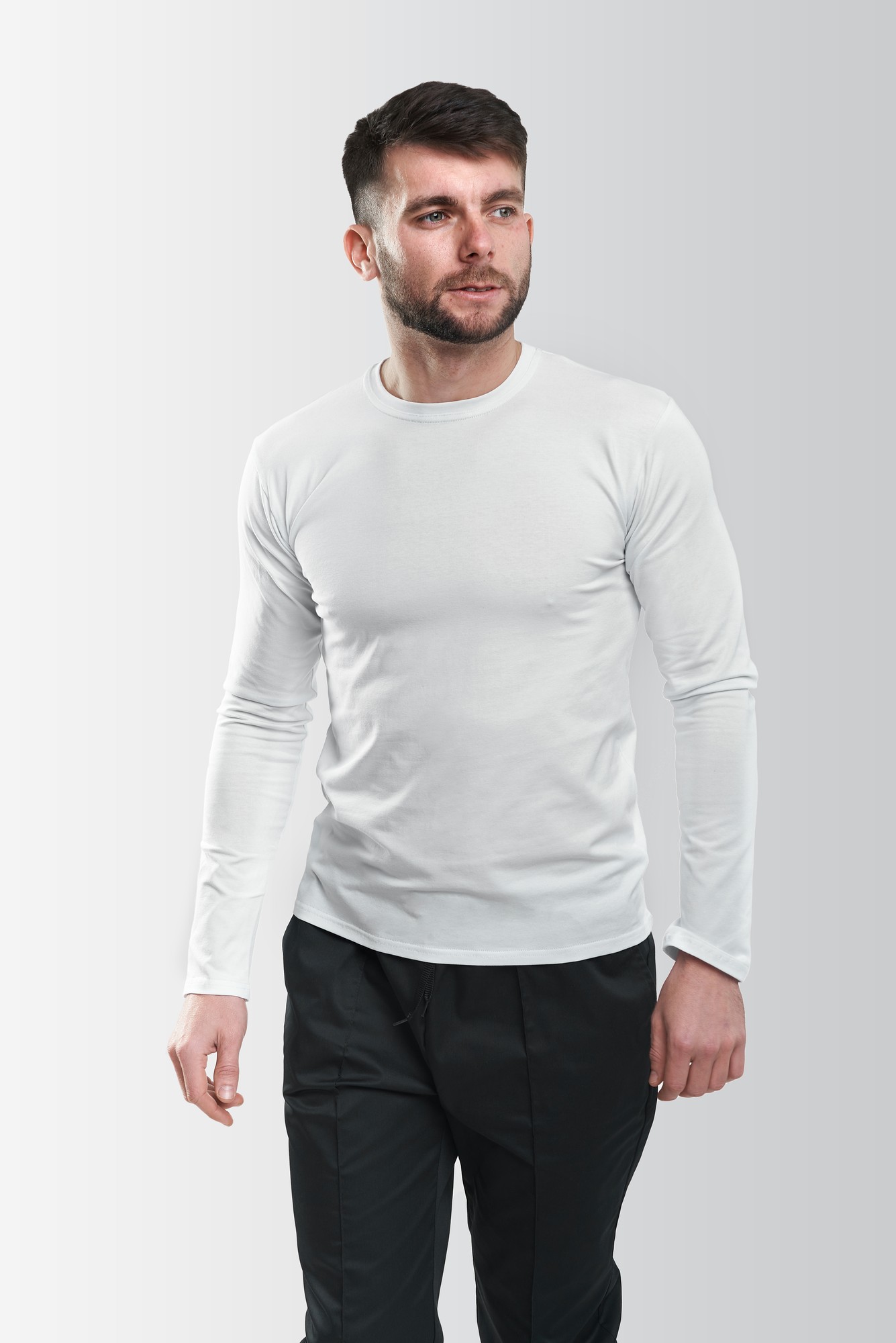 Men's Long-sleeve T-Shirt Vsetex White