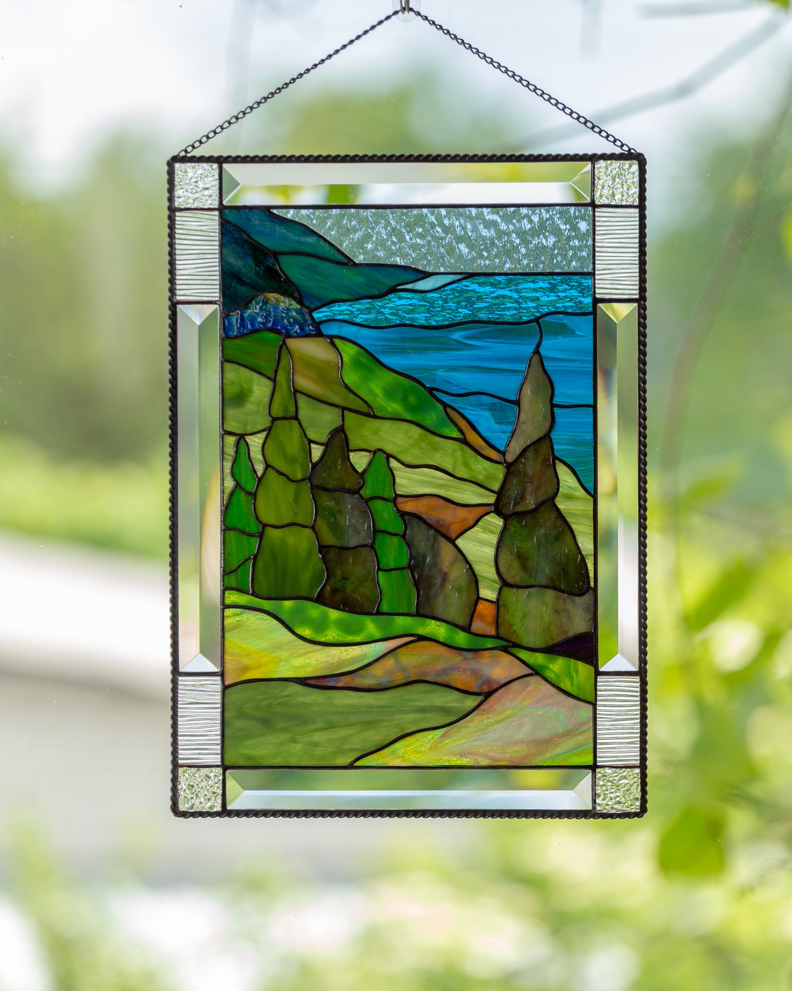 Cape Breton Highlands National Park Mountain stained glass window hangings