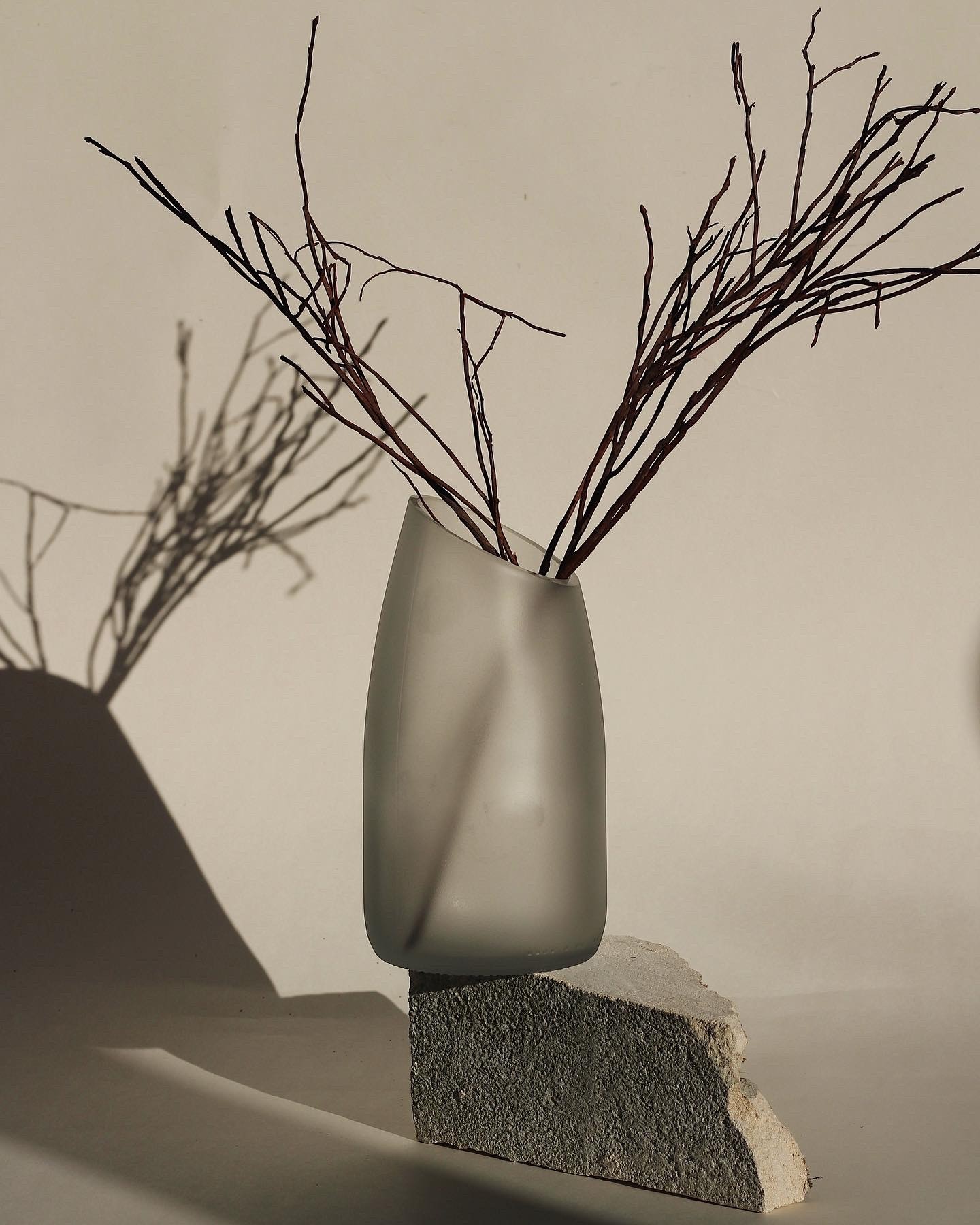 Upcycled wine bottle matte vase with oblique cut, eco friendly home decor, glass vase, matte vase, minimalist vase