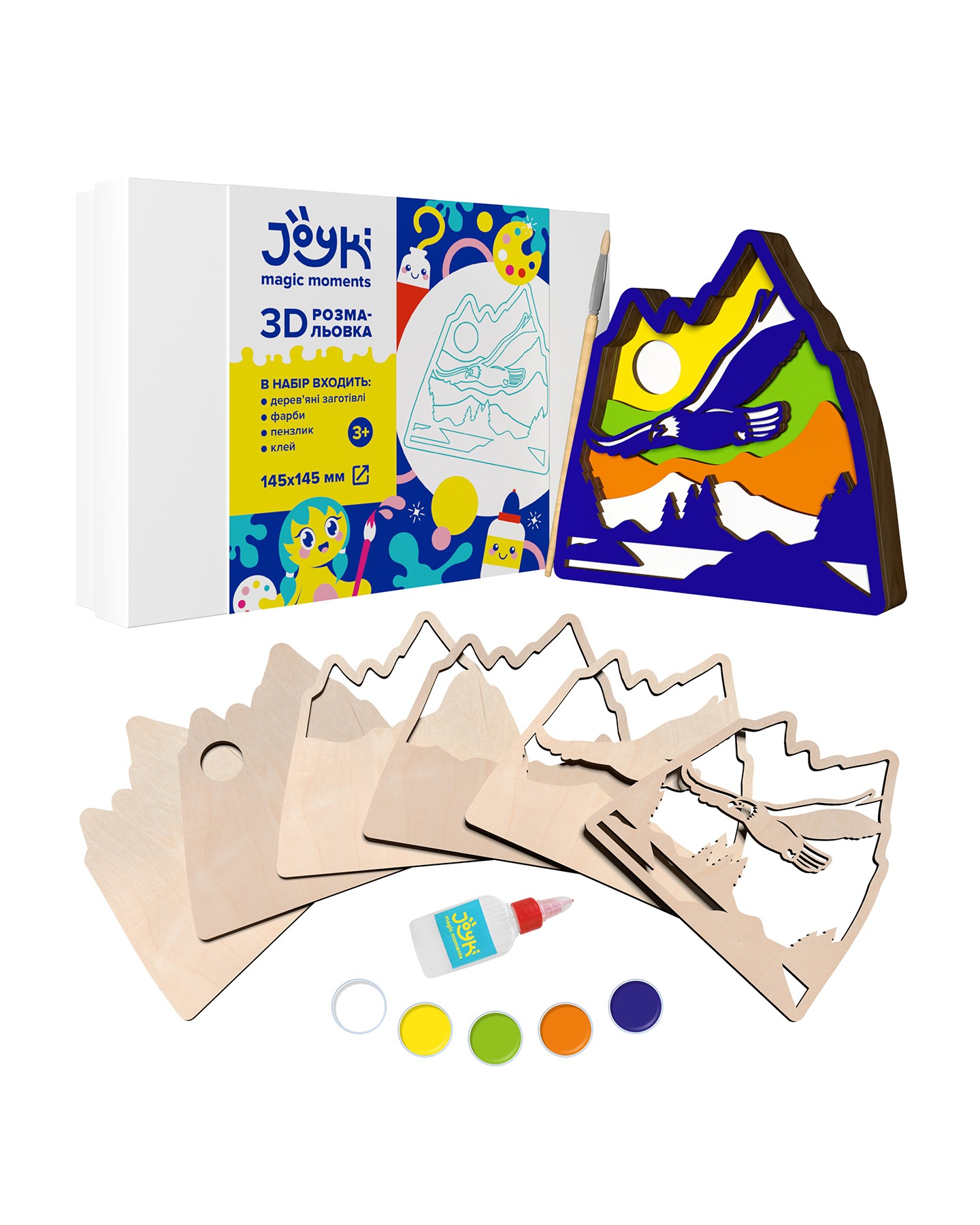 Joyki 3d wooden coloring book creativity kit «Eagle»