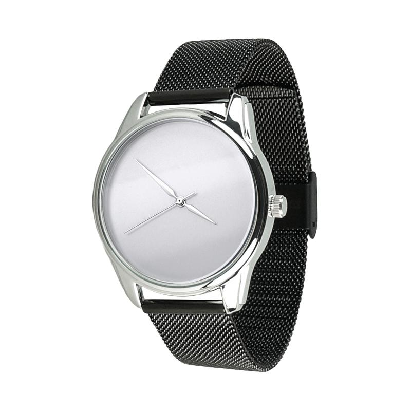 Ziz clock minimalism on a metal bracelet (black)