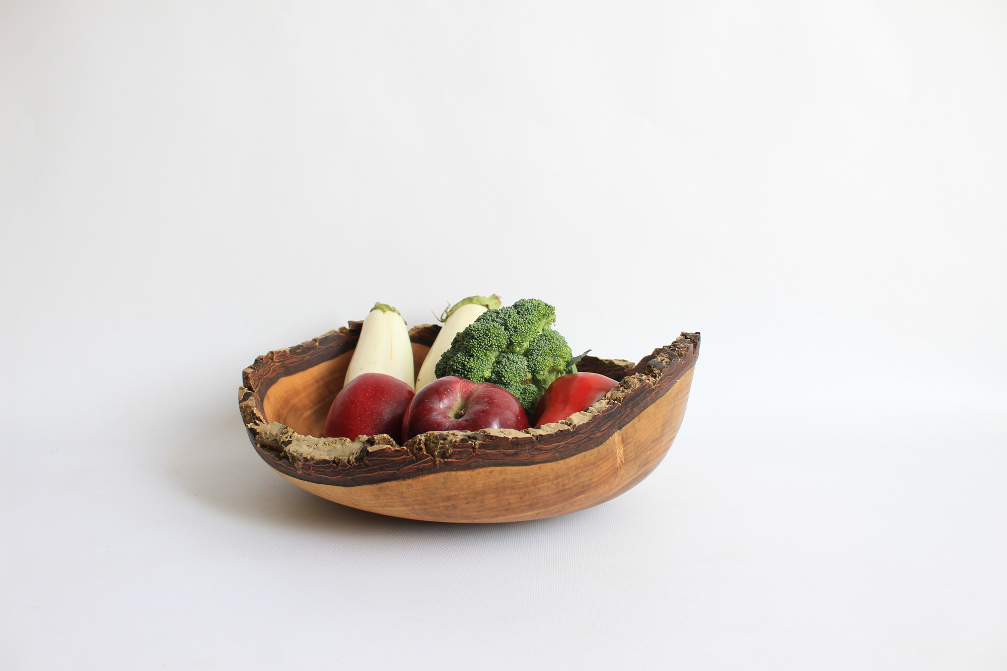 Large rustic wooden bowl, black natural edge dish, fruit kitchenware, ukraine sellers wood
