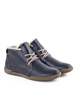 Light men's boots made of 100% genuine leather. Blue winter sneakers "Affinity Z 2"