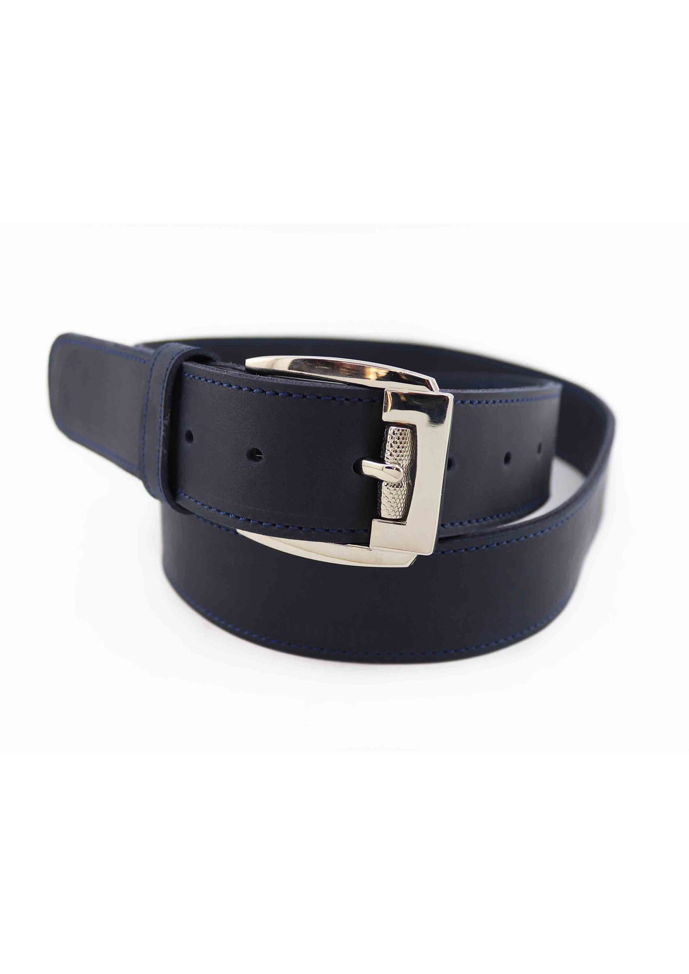 Handmade leather belt / Blue