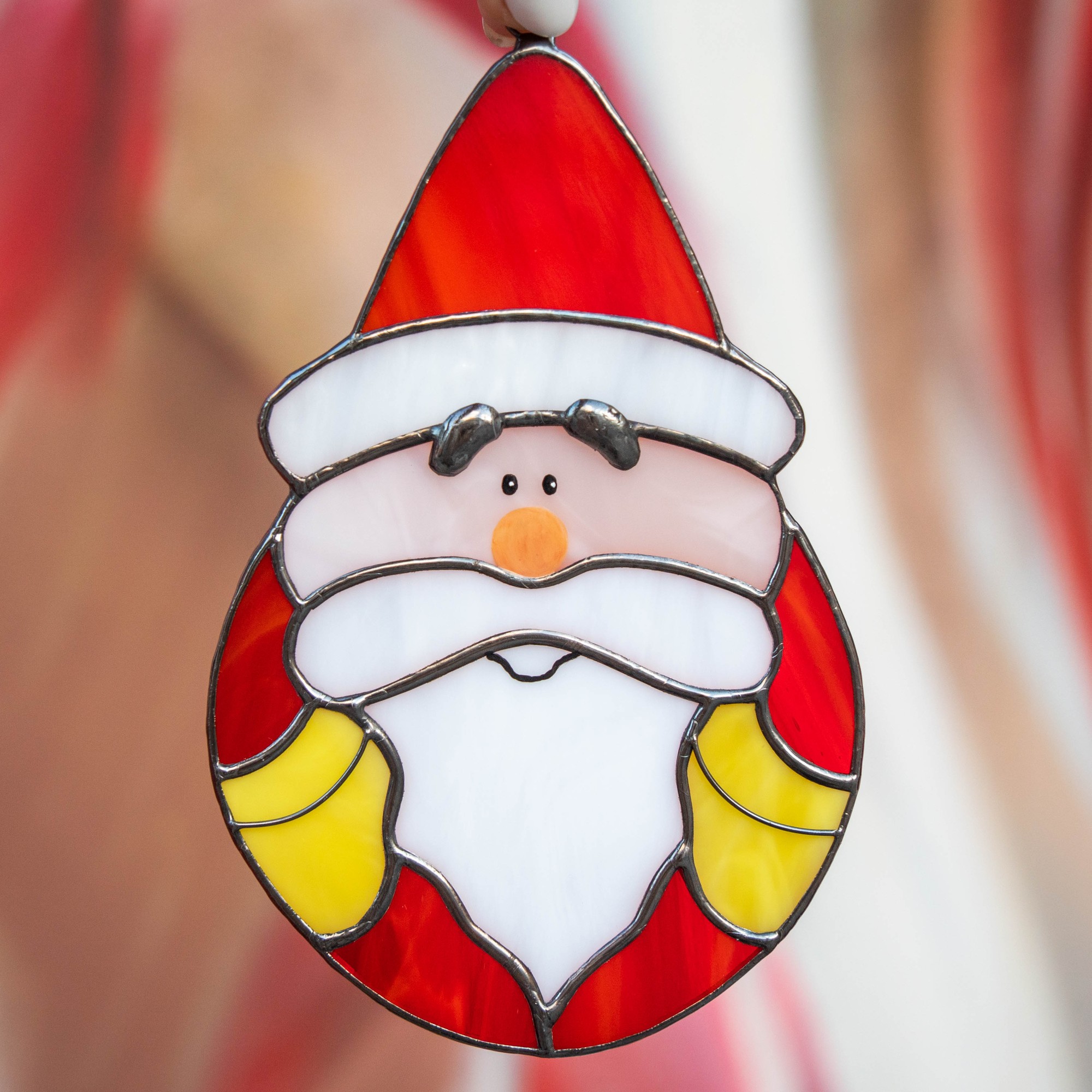 Santa Stained Glass Suncatcher 19853 From Glassartstories With Donate To U24