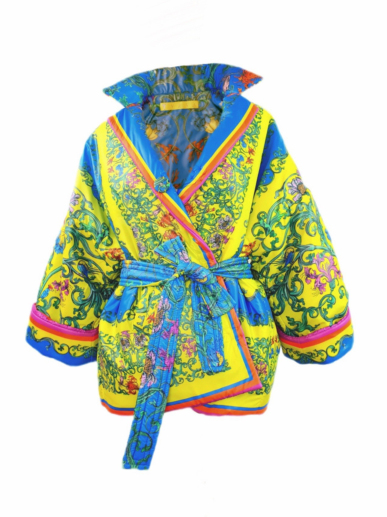 Reversible jacket, yellow/blue, unisex, one size.