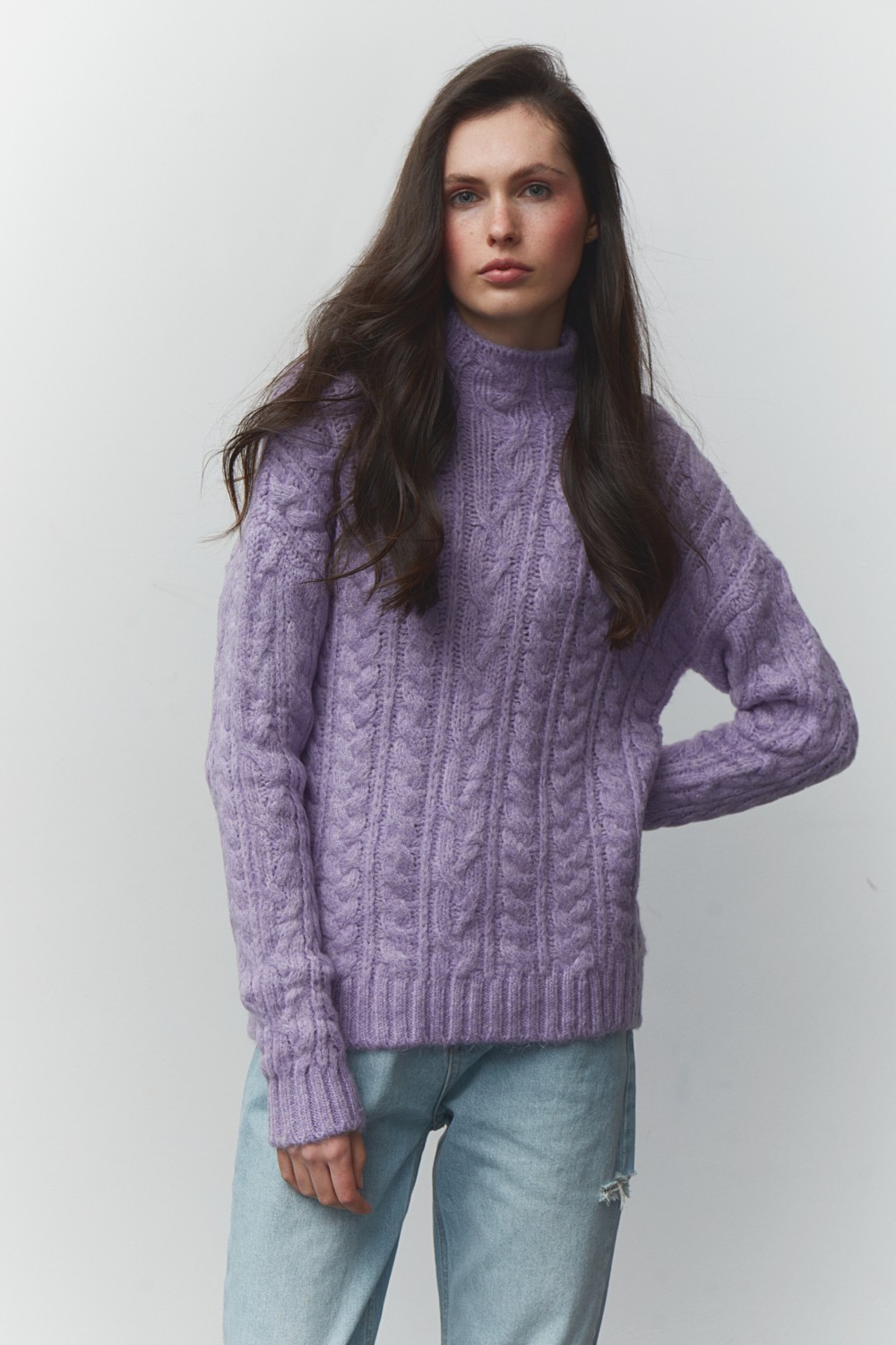 Knitted braid sweater