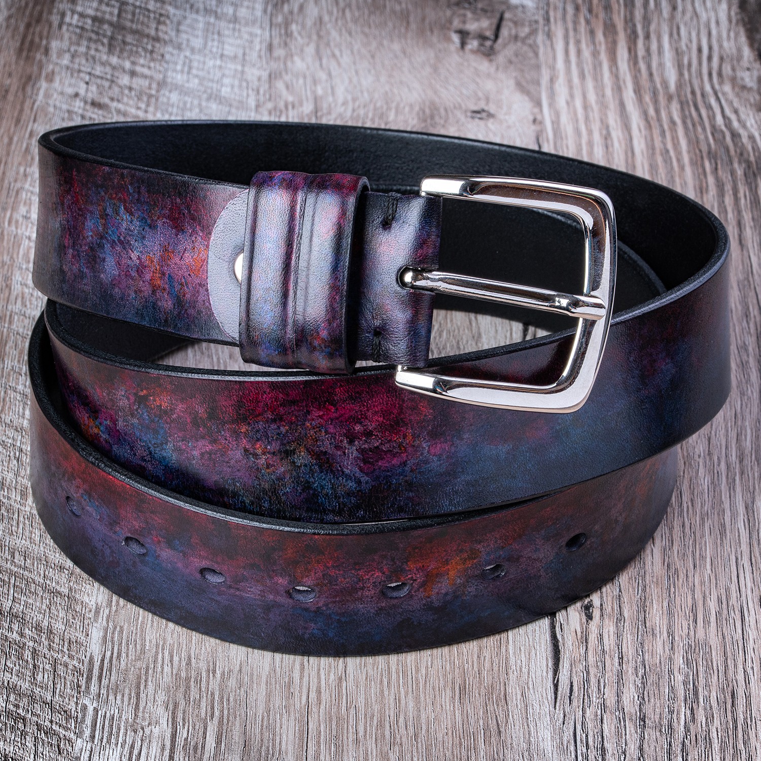 Gradient One Calf leather Belt | Violet-Dark Blue