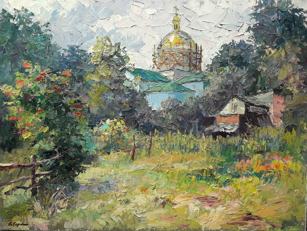 Oil painting Temple updates Serdyuk Boris Petrovich nSerb201