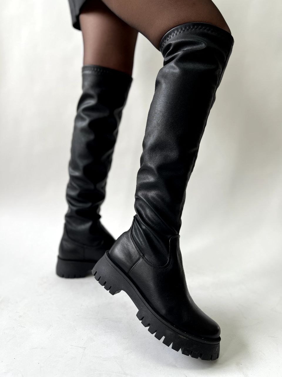Astra black stretchy boots