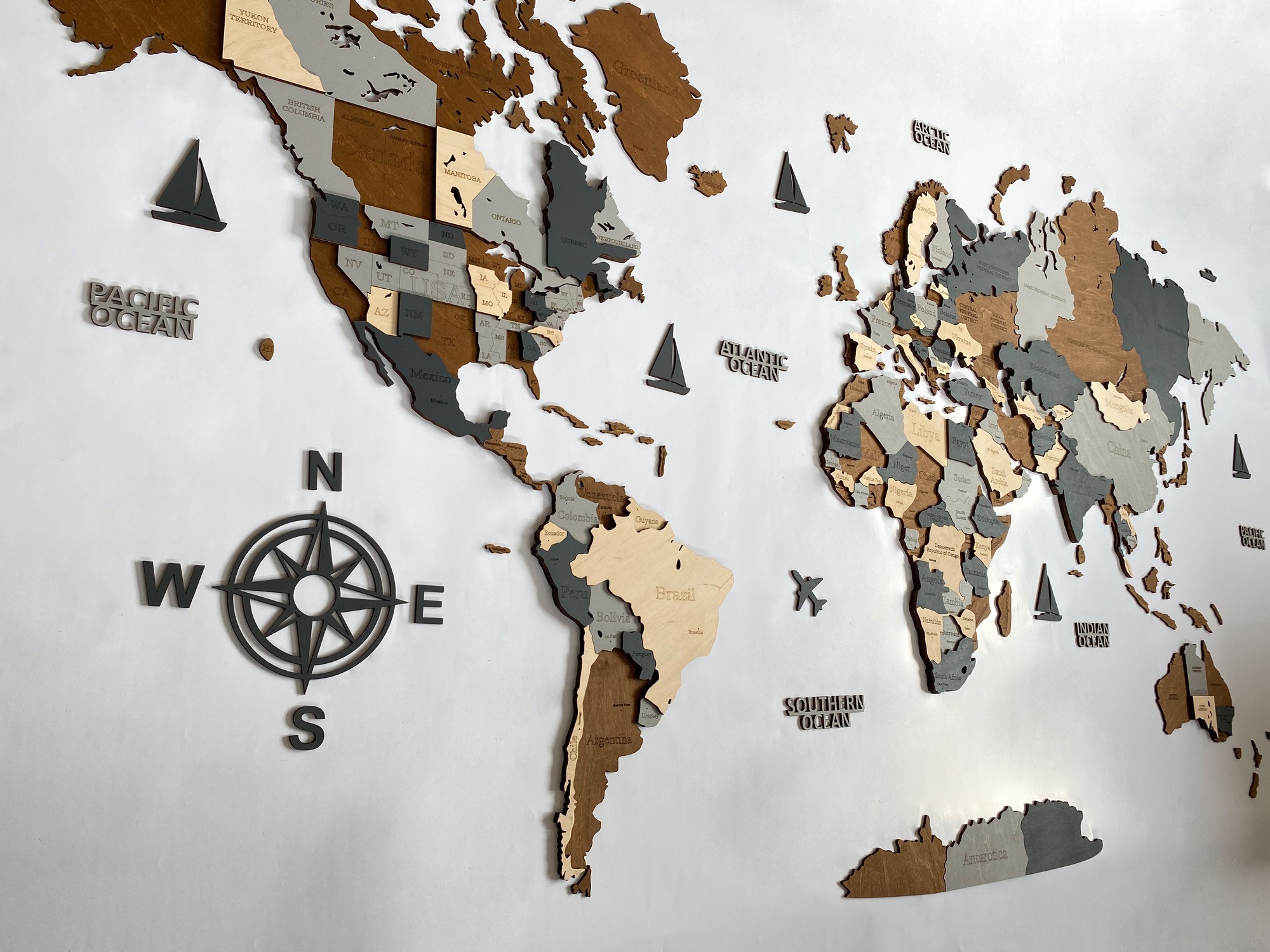 Wooden World Map Wall Decor stickhealthcare.co.uk