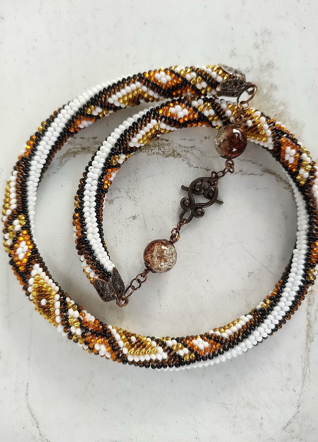 Necklace and bracelet handmade from Czech Preciosa beads