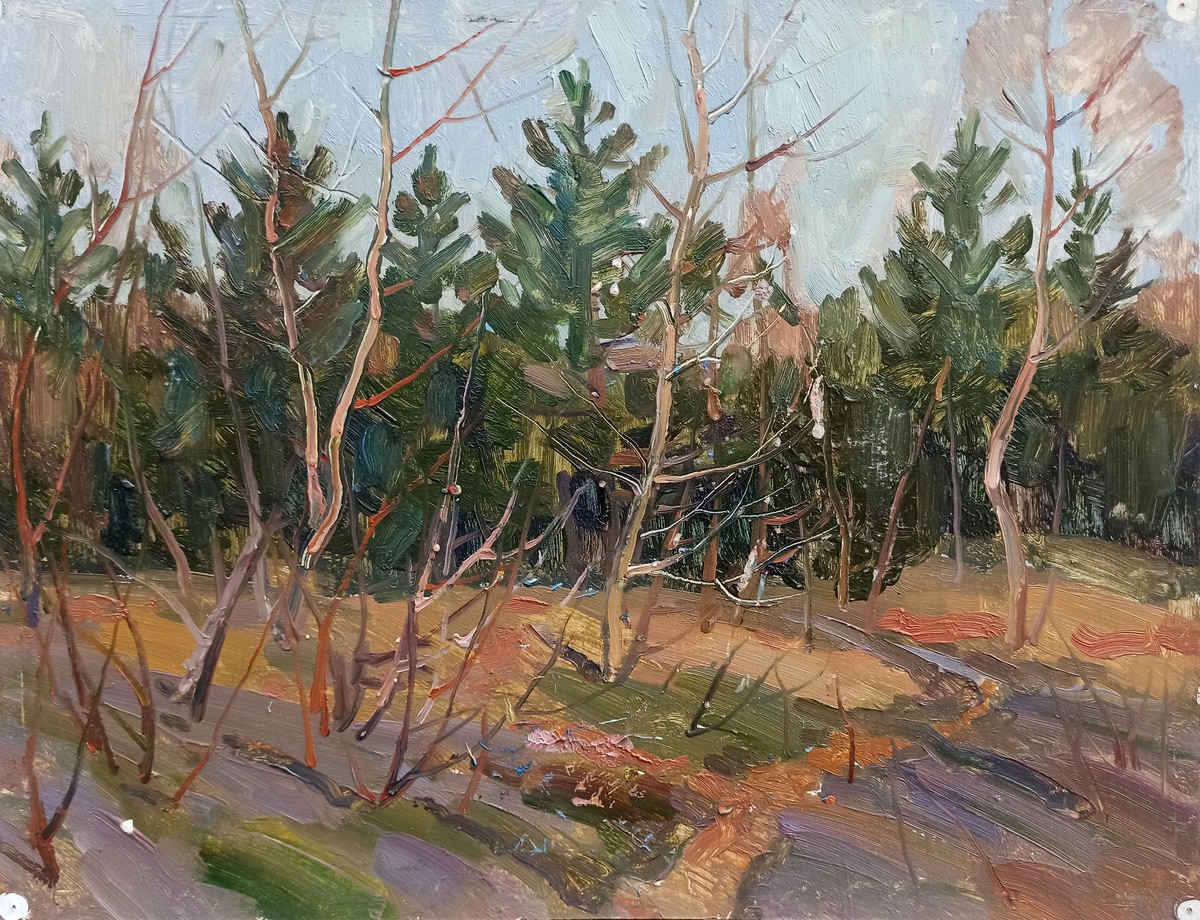Oil painting Forest landscape Peter Tovpev nDobr260