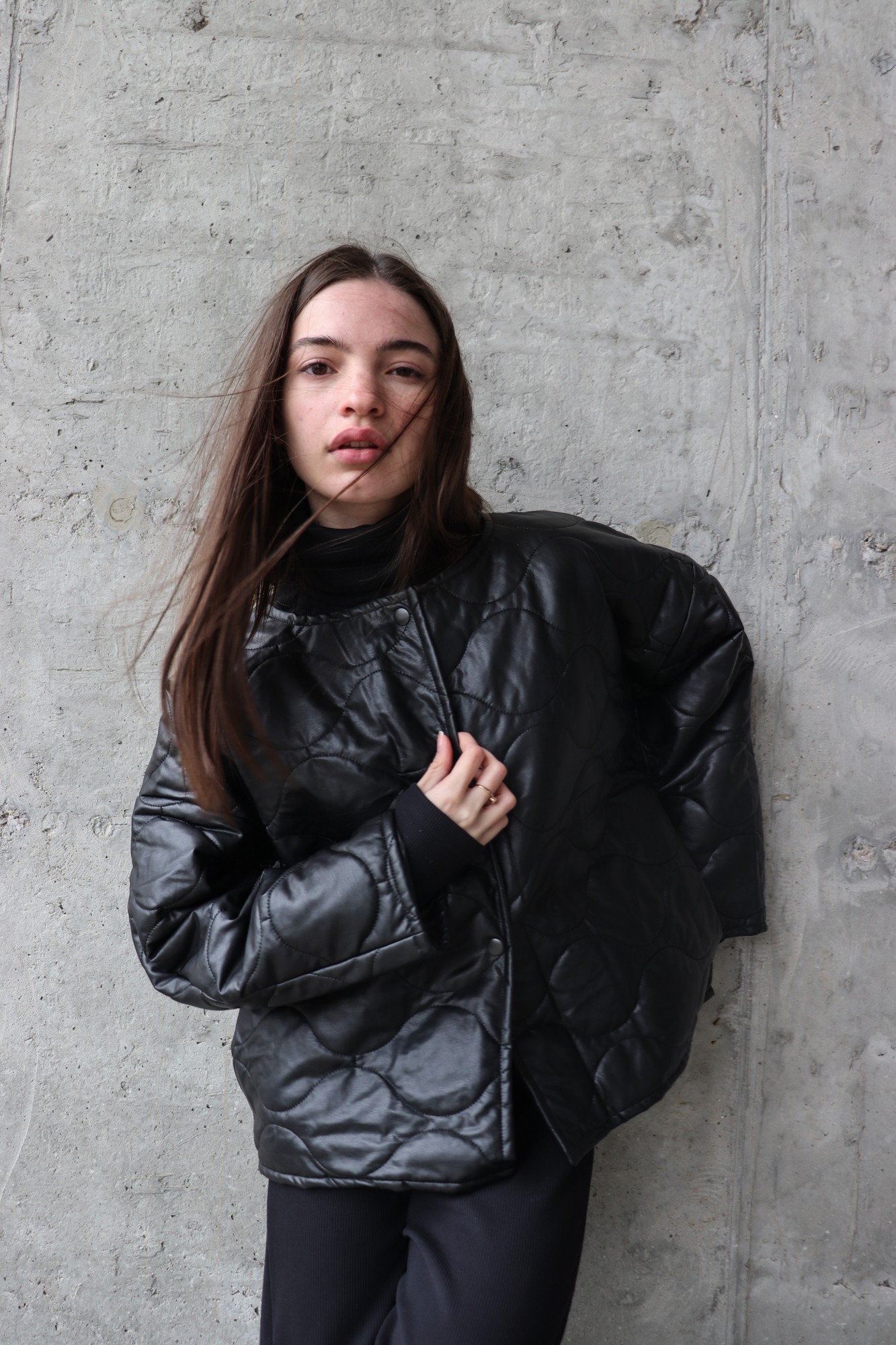 Jacket "Aura" black eco-leather