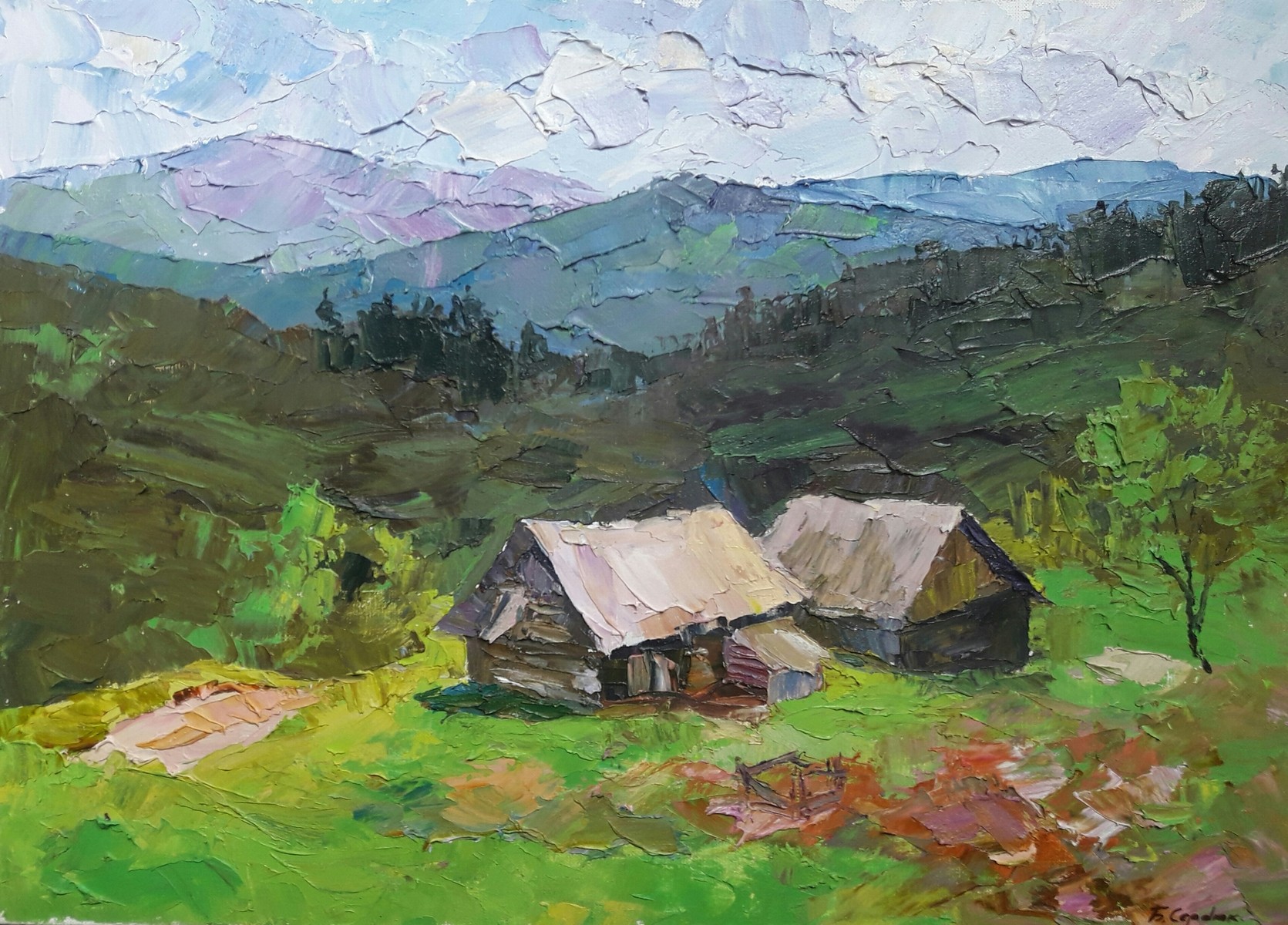 Oil painting On the slopes Serdyuk Boris Petrovich nSerb239