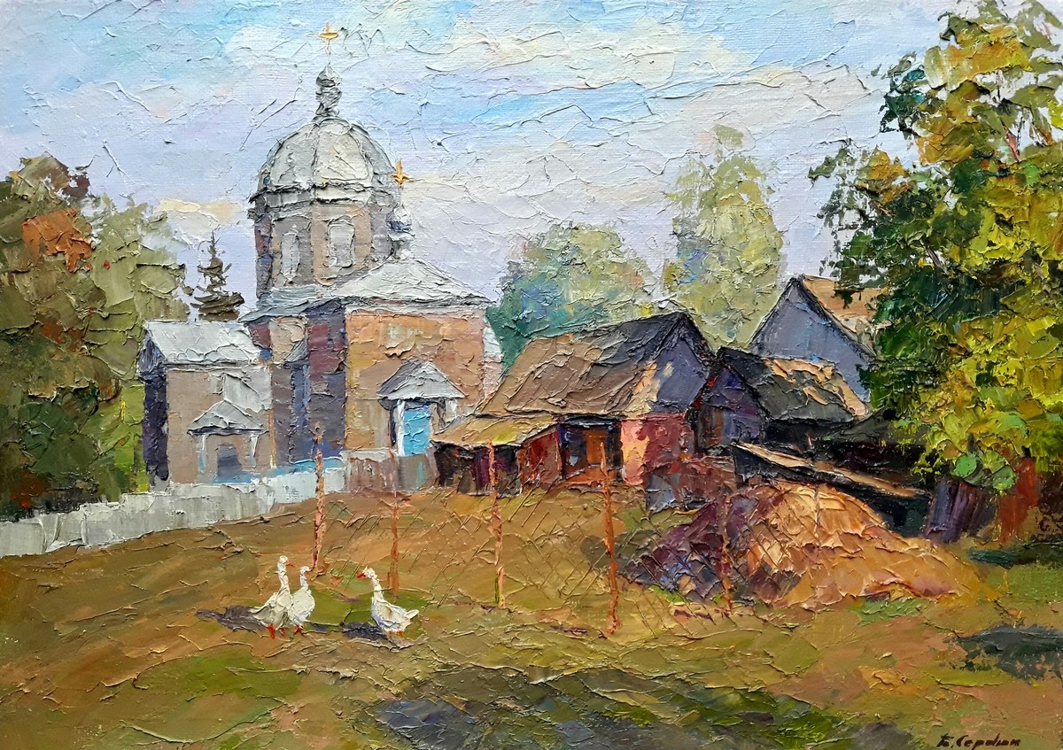 Oil painting Churchyard Serdyuk Boris Petrovich nSerb274