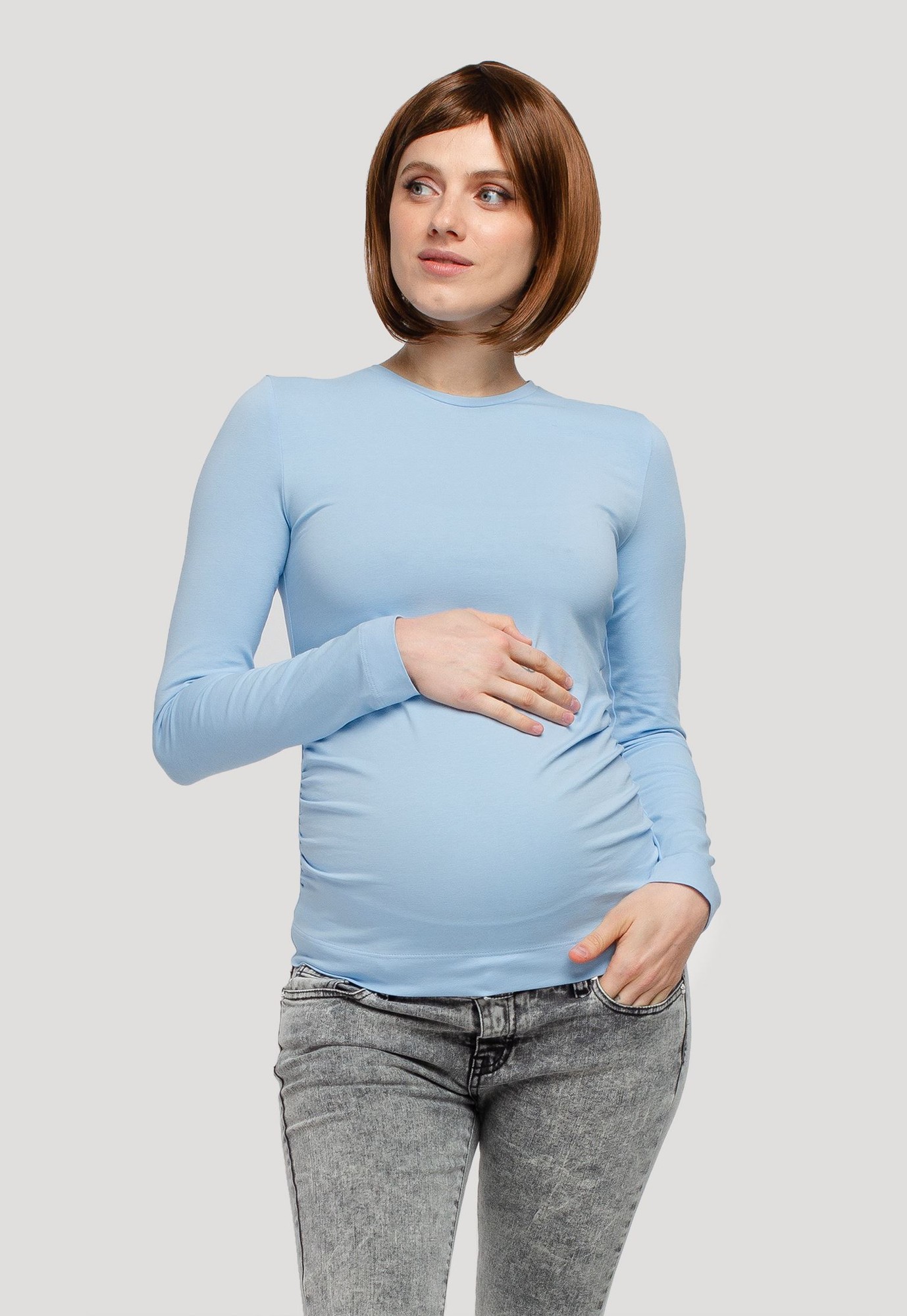 Blue maternity-friendly longsleeve