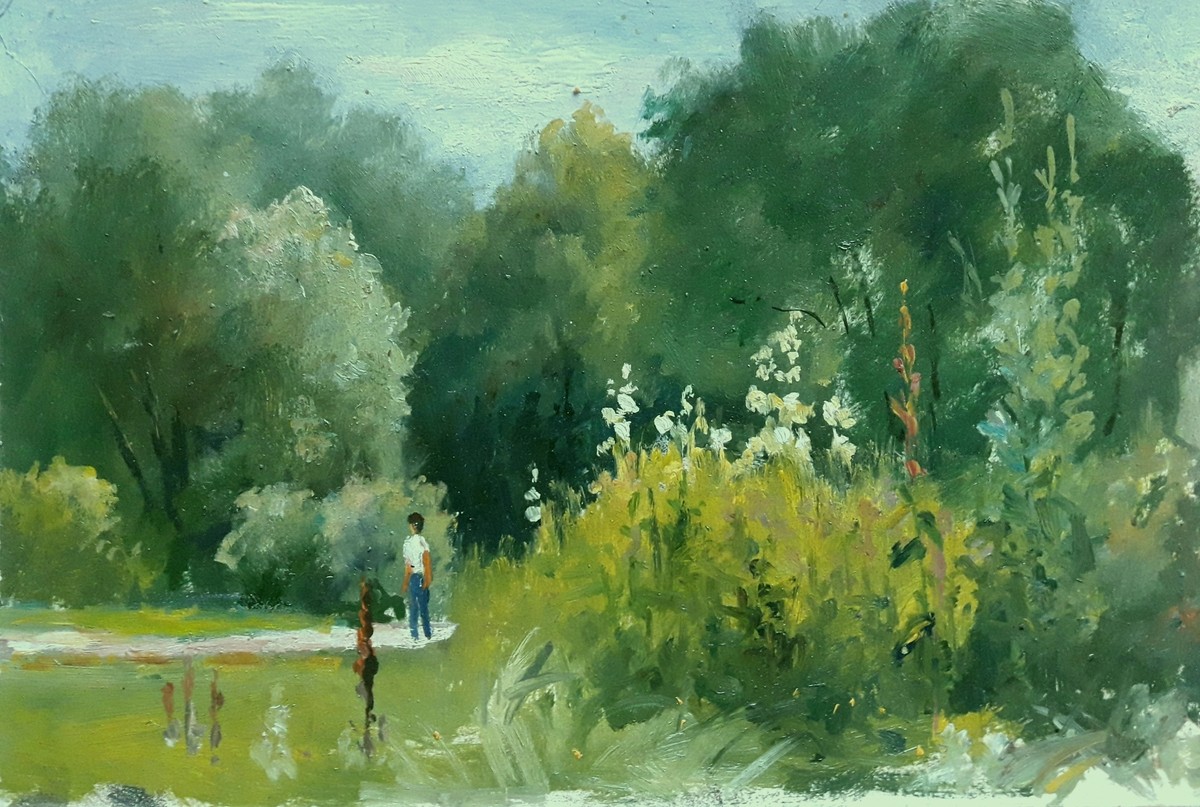 Oil painting Stroll Serdyuk Boris Petrovich nSerb288