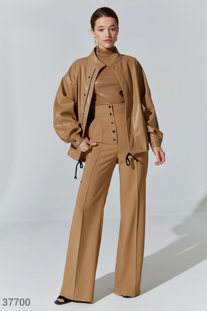 WIDE-LEG TROUSERS WITH ACCENT WAIST GEPUR