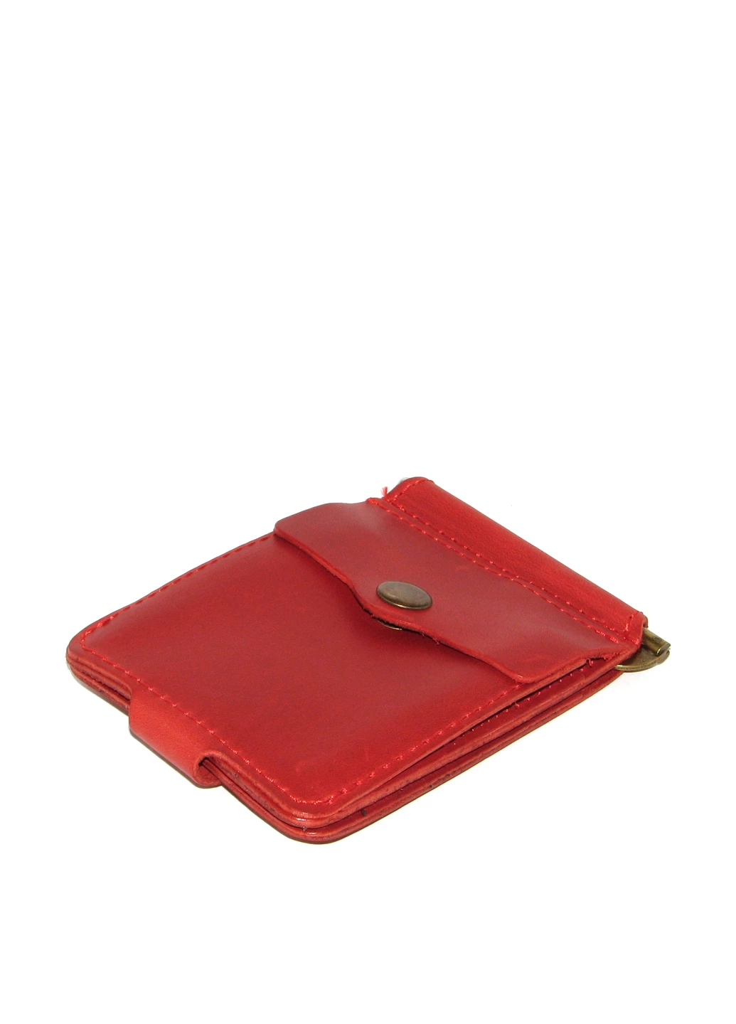 Money clip DNK Leather with small pocket red