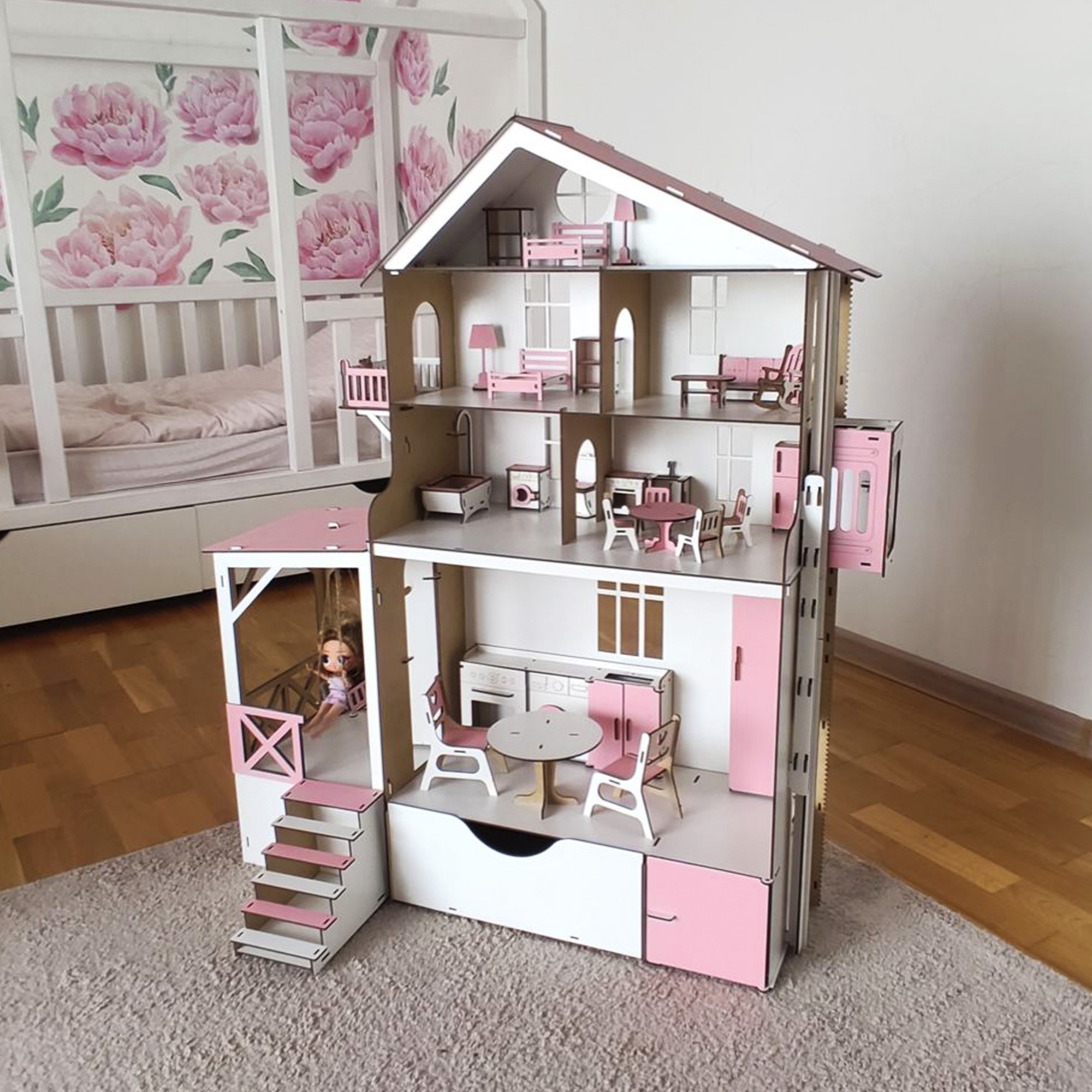 Dollhouse for LOL and BARBIE, Toy Dollhouse, 3D Puzzle