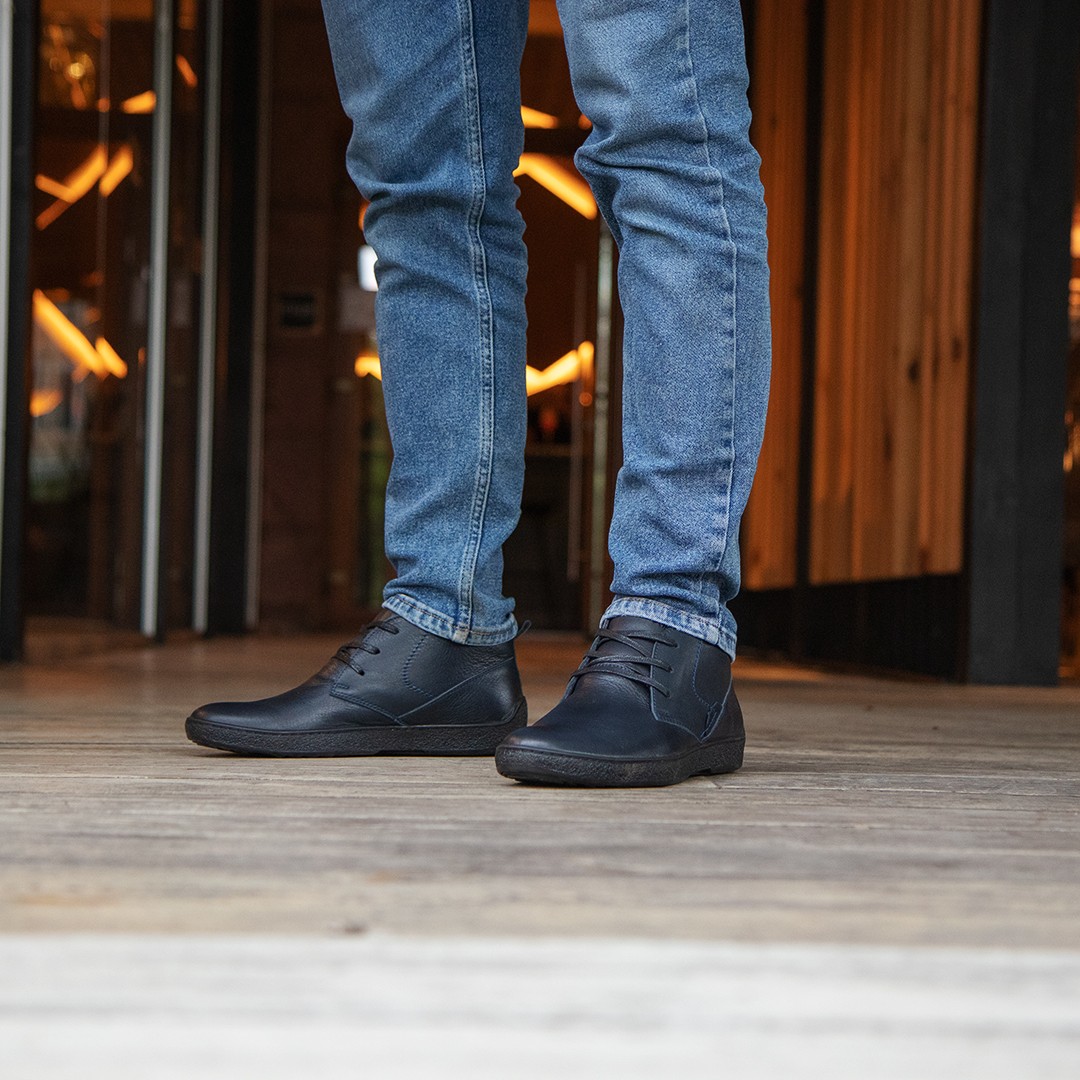 Blue leather winter boots for men - Safari z 4