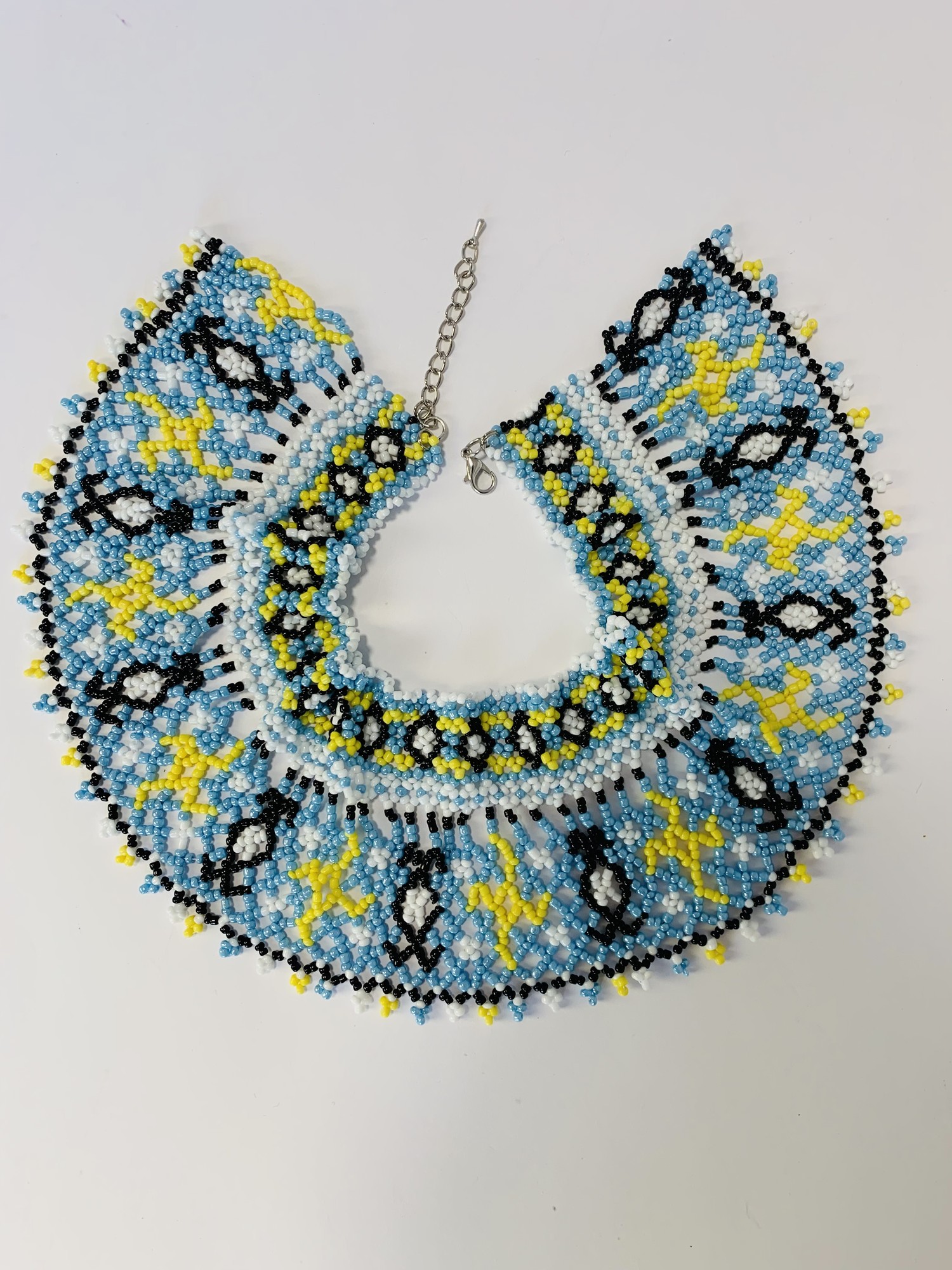 Silyanka Ukrainian folk jewelry, handmade bead necklace, patriotic necklace