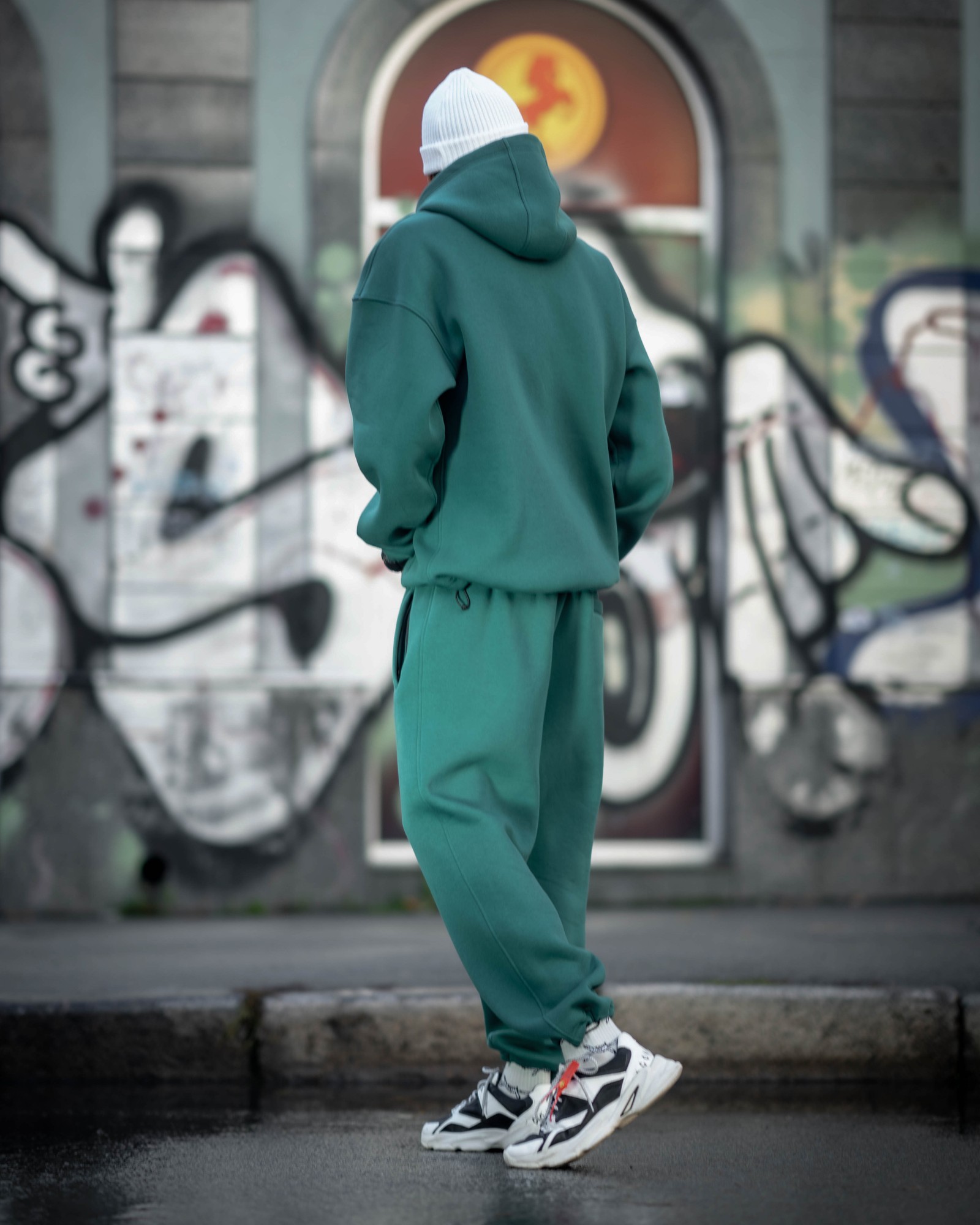 Warm sports tracksuit oversized ogonpushka scale 2.1 dark green