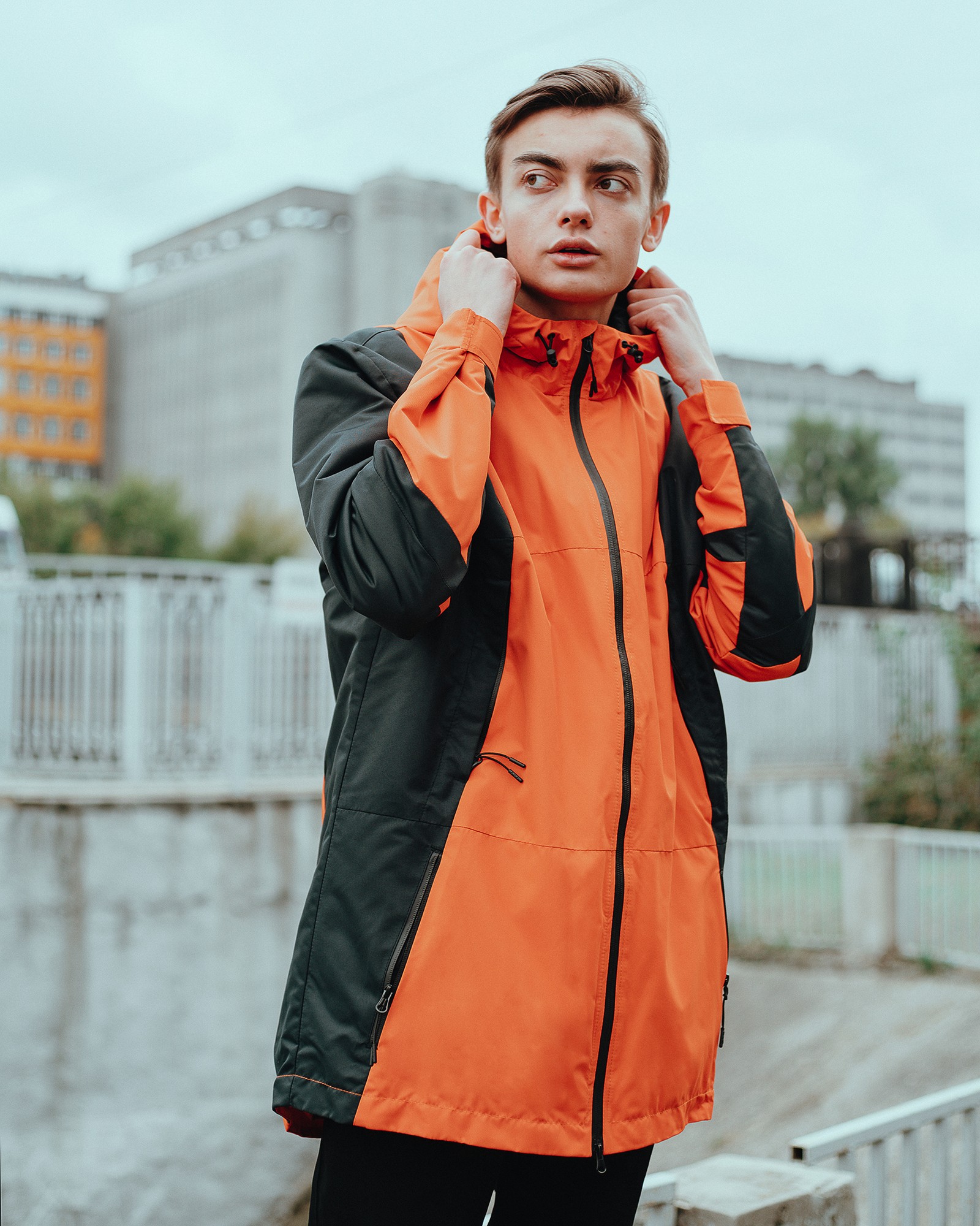 Men's demi-season jacket OGONPUSHKA Horn black-orange