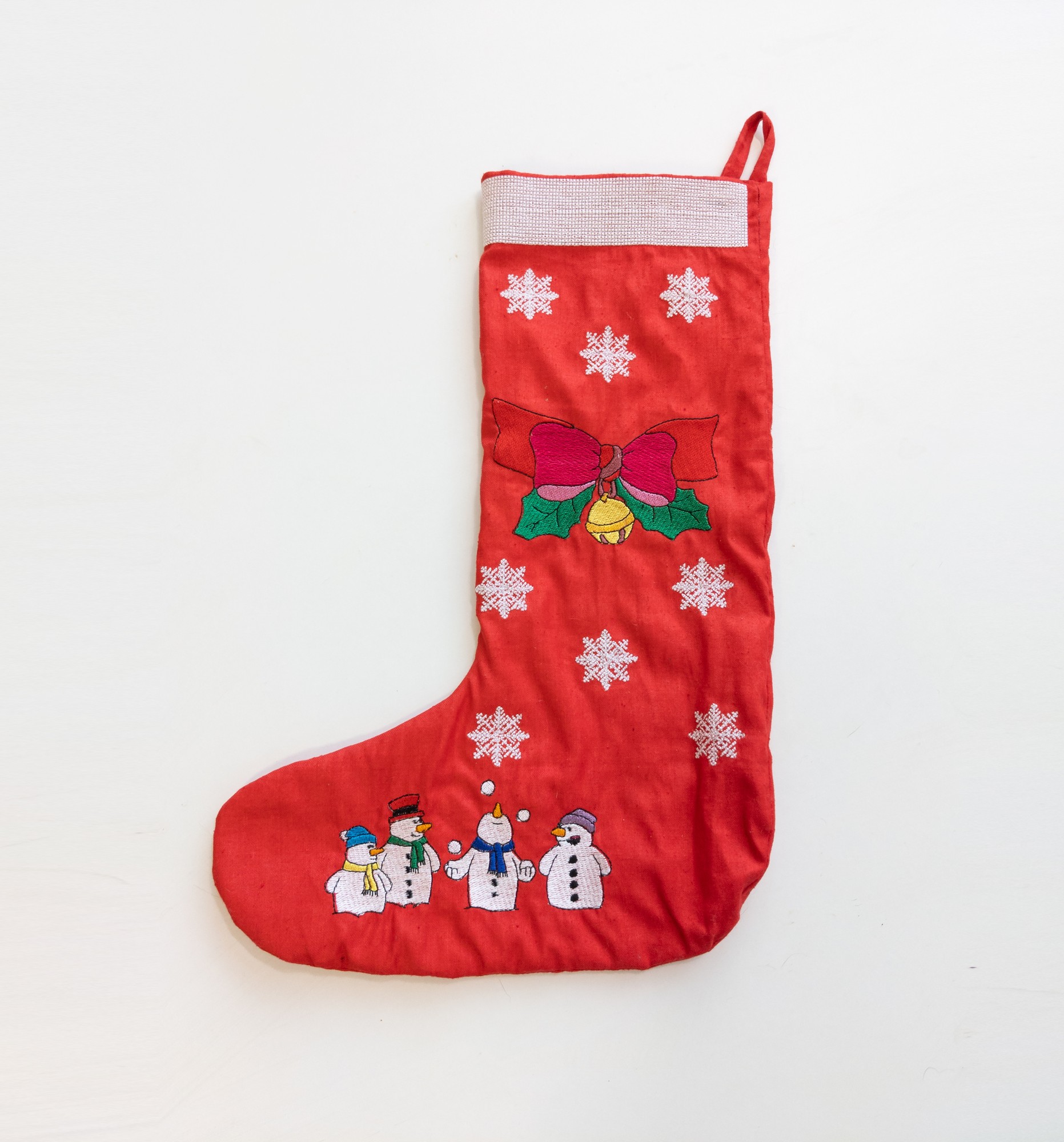 Personalised Christmas stocking embroidered, red stocking, first christmas