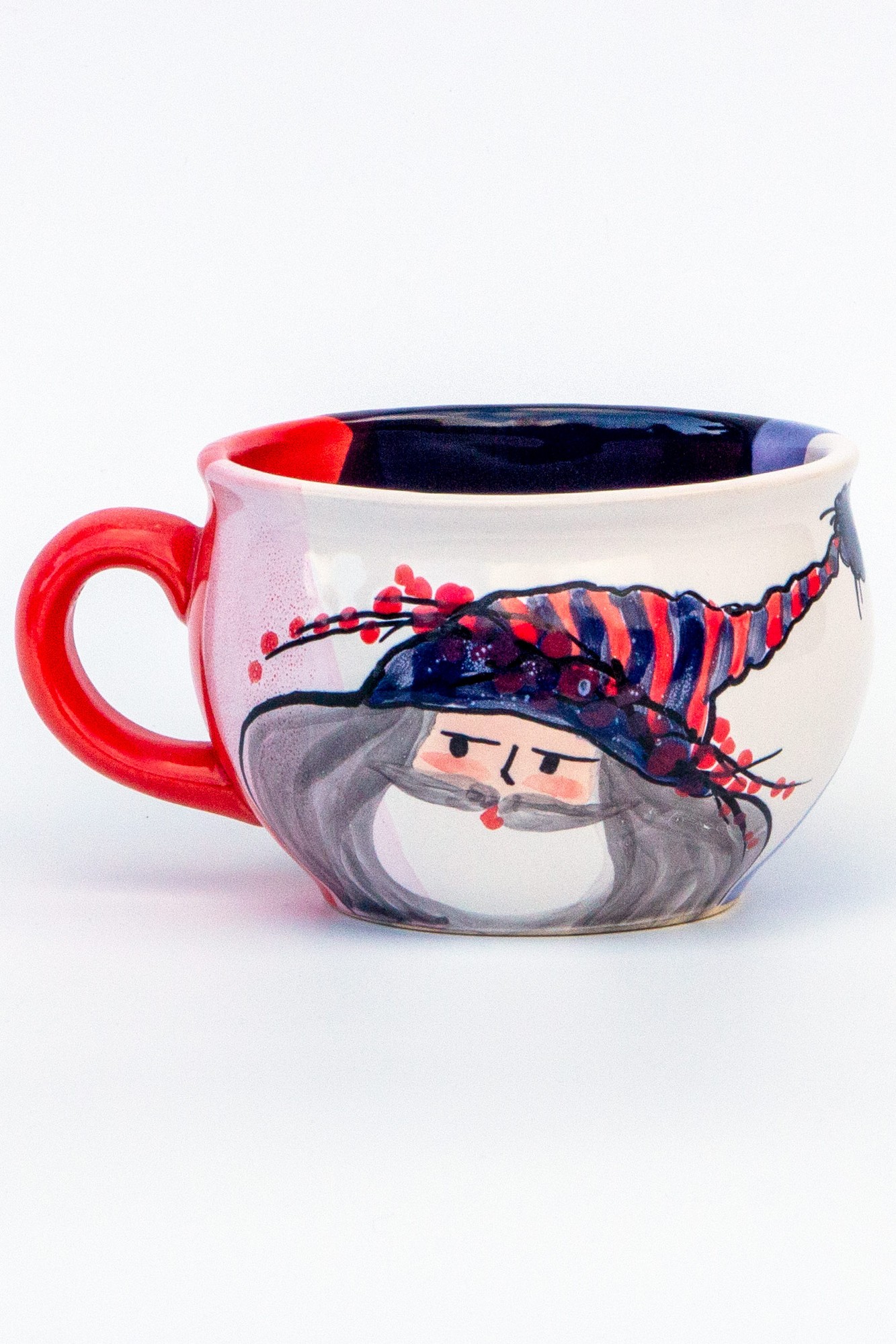 Large handmade ceramic Christmas mug Santa New Year 2023