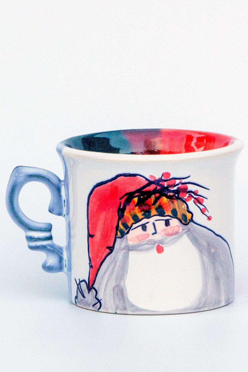 Christmas handmade ceramic mug santa new year 2023