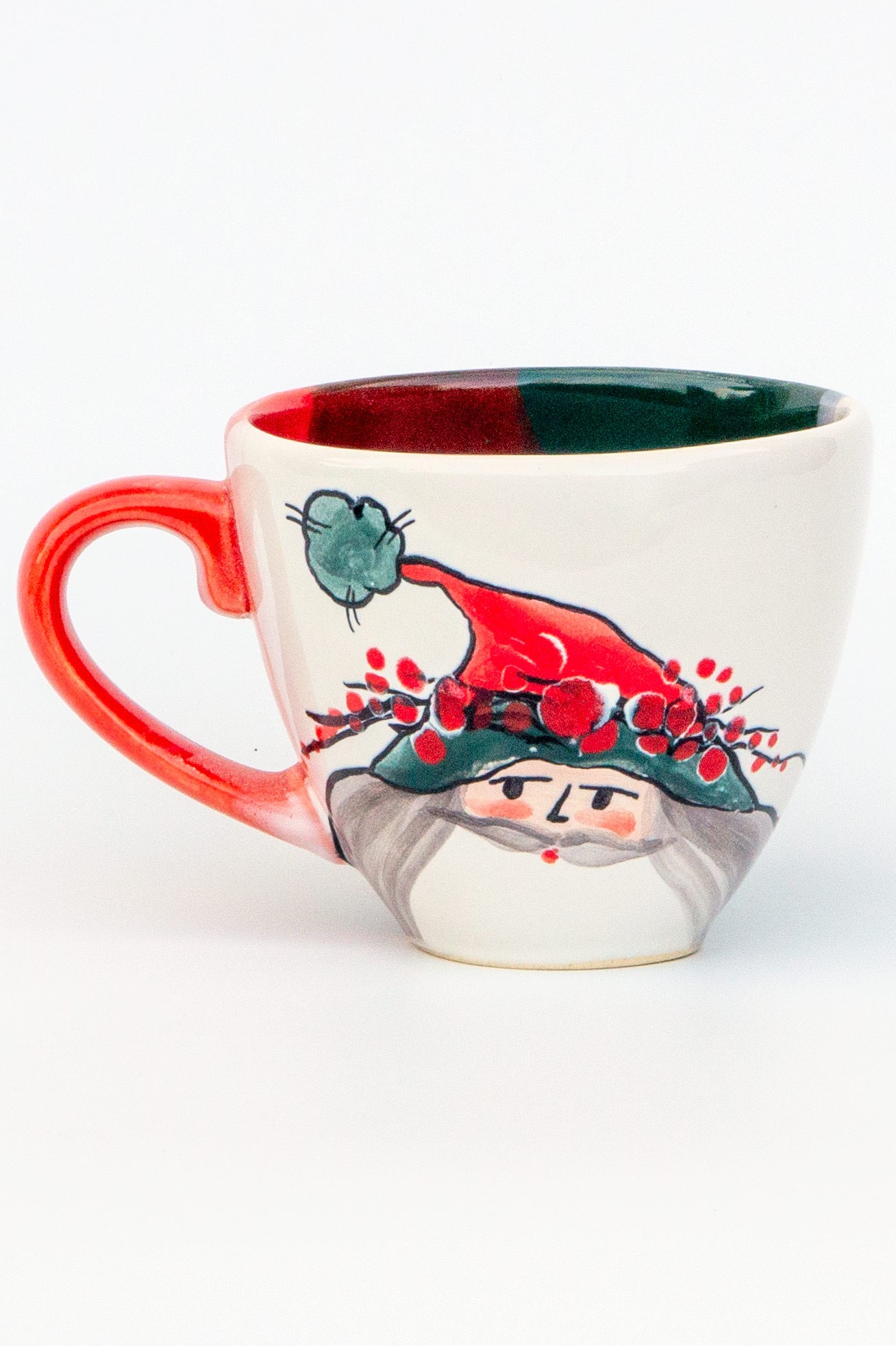 Christmas handmade ceramic teacup santa new year 2023