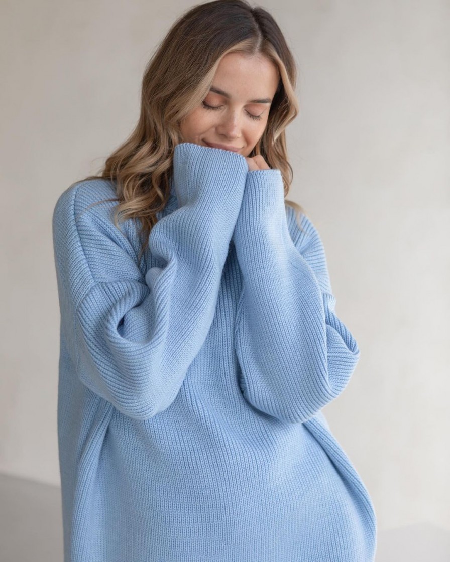 Warm blue wool sweater