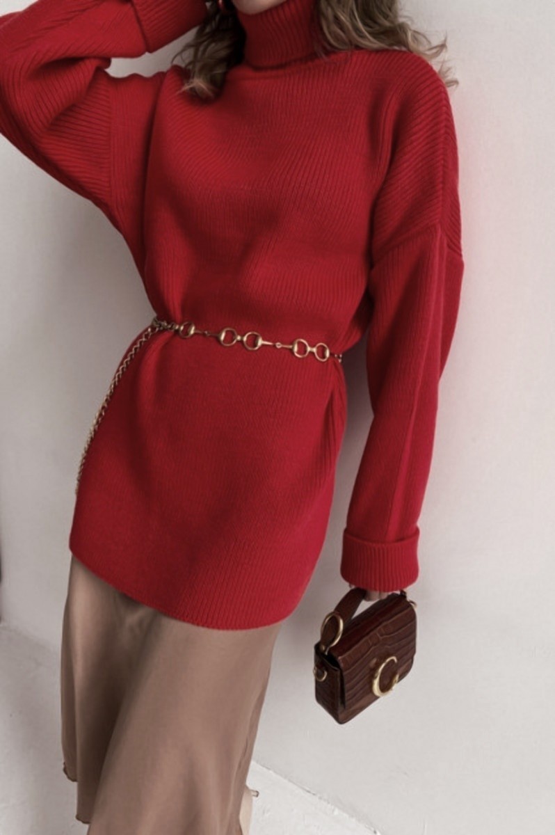 Warm red woolen sweater