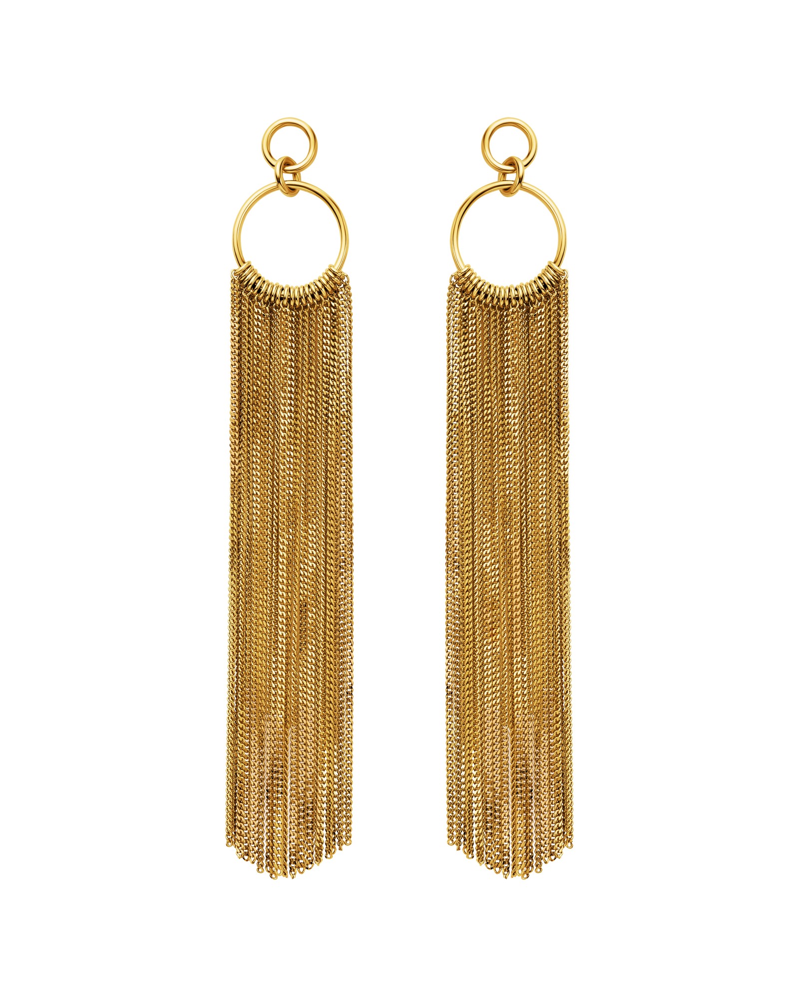 EARRINGS WATERFALL GOLD PLATED STERLING SILVER 925