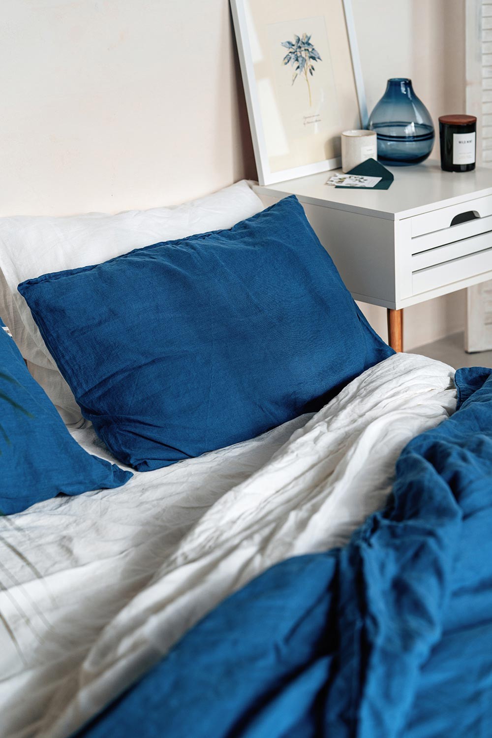 Linen pillowcases BLUE SKY 50X70 (20"x28") 2pcs