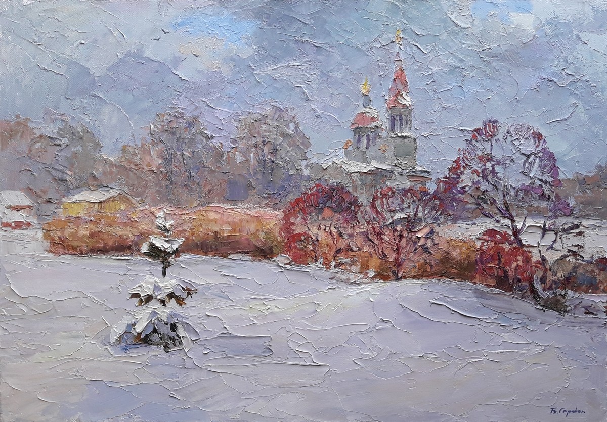 Oil painting Snowy winter Serdyuk Boris Petrovich nSerb314