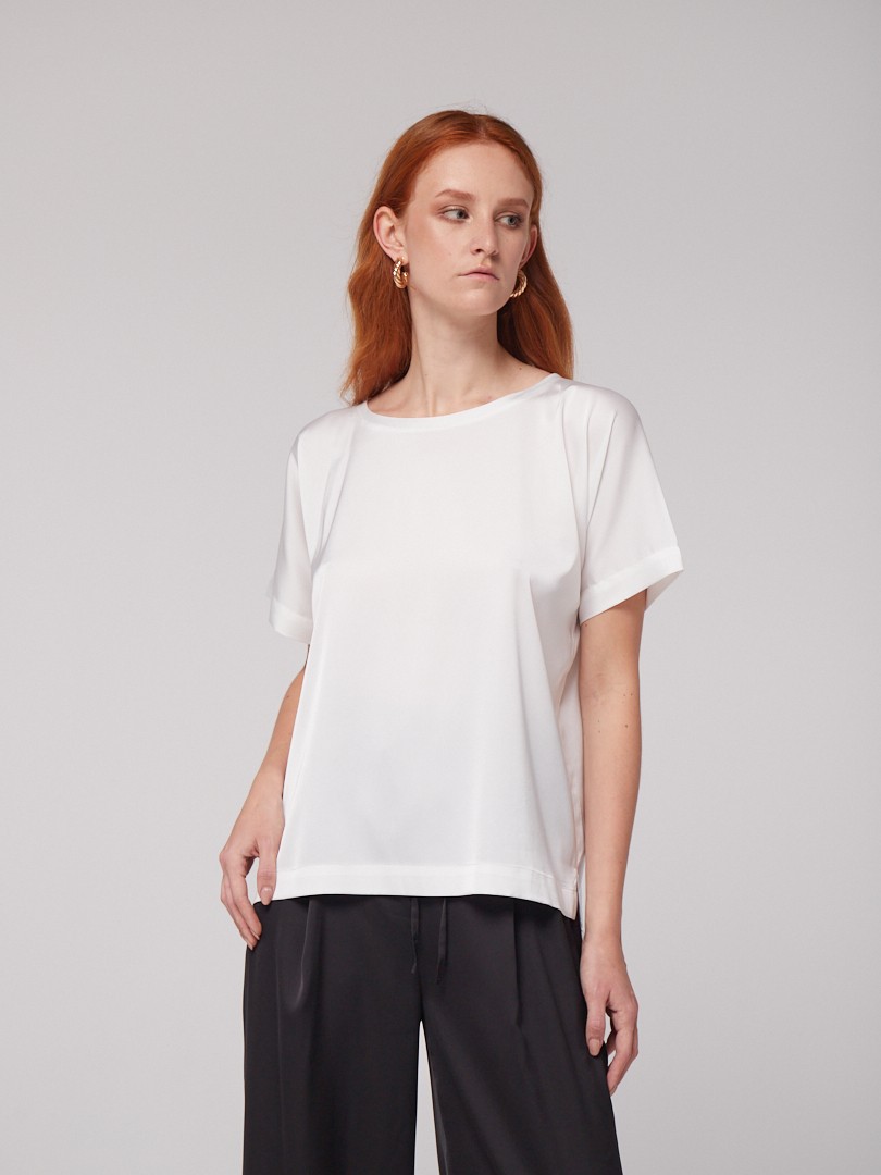 White silk t-shirt - 22354 from Mint Бренд одягу with donate to u24