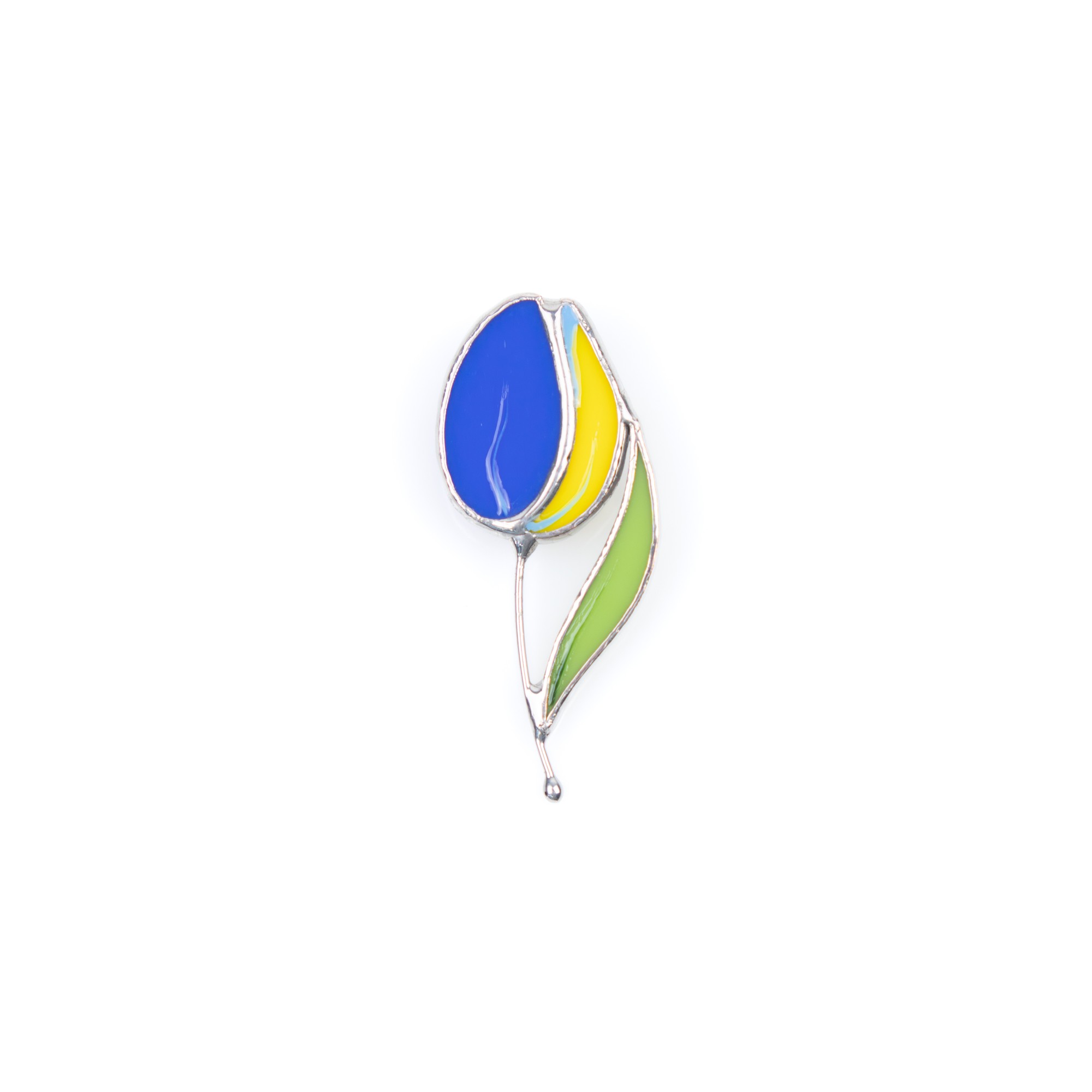 Ukrainian tulip stained glass pin