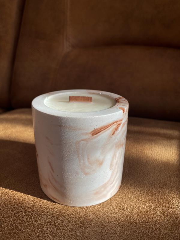 Soy candle marble brown