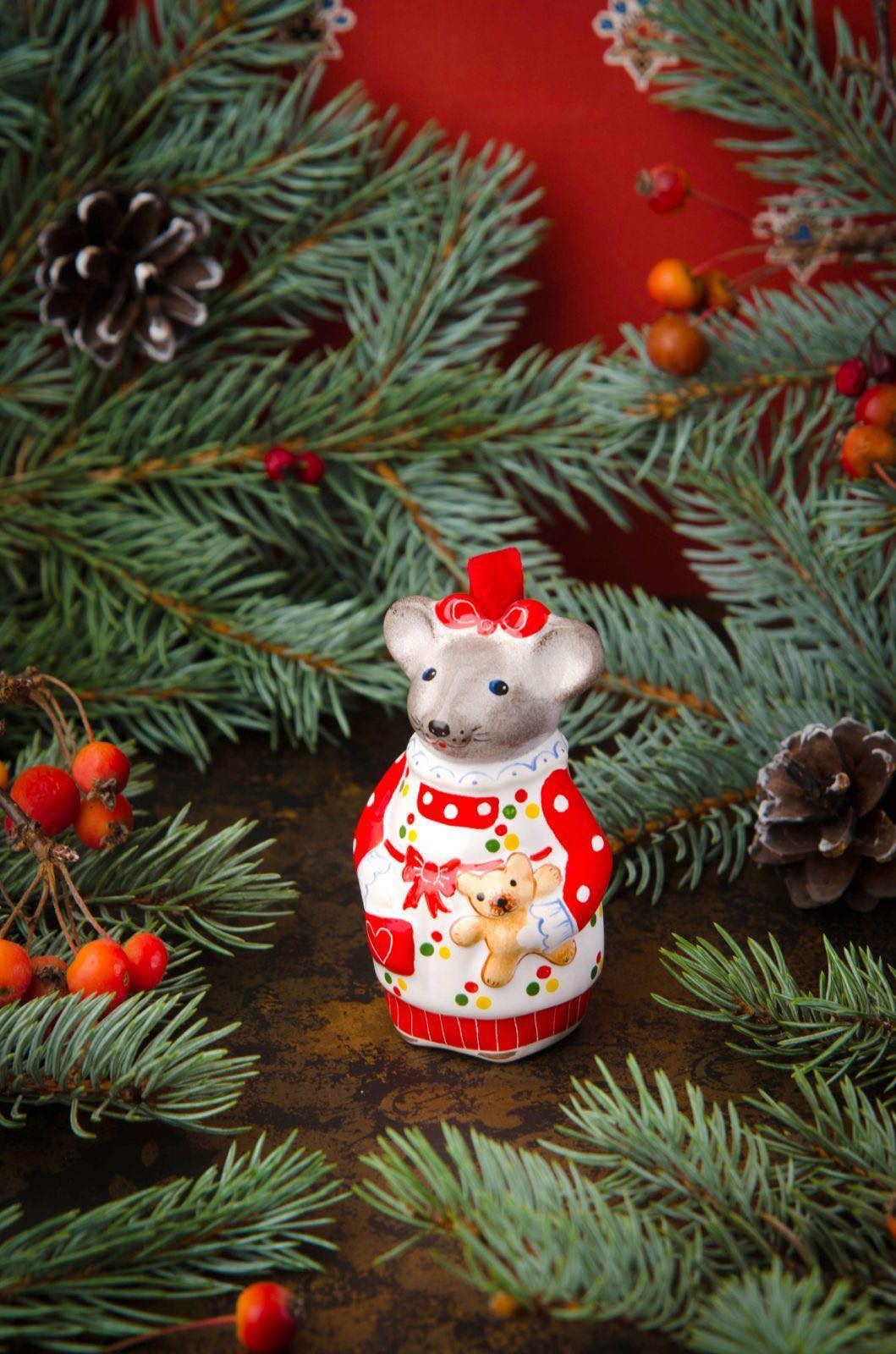 Ceramic Christmas decoration Mouse