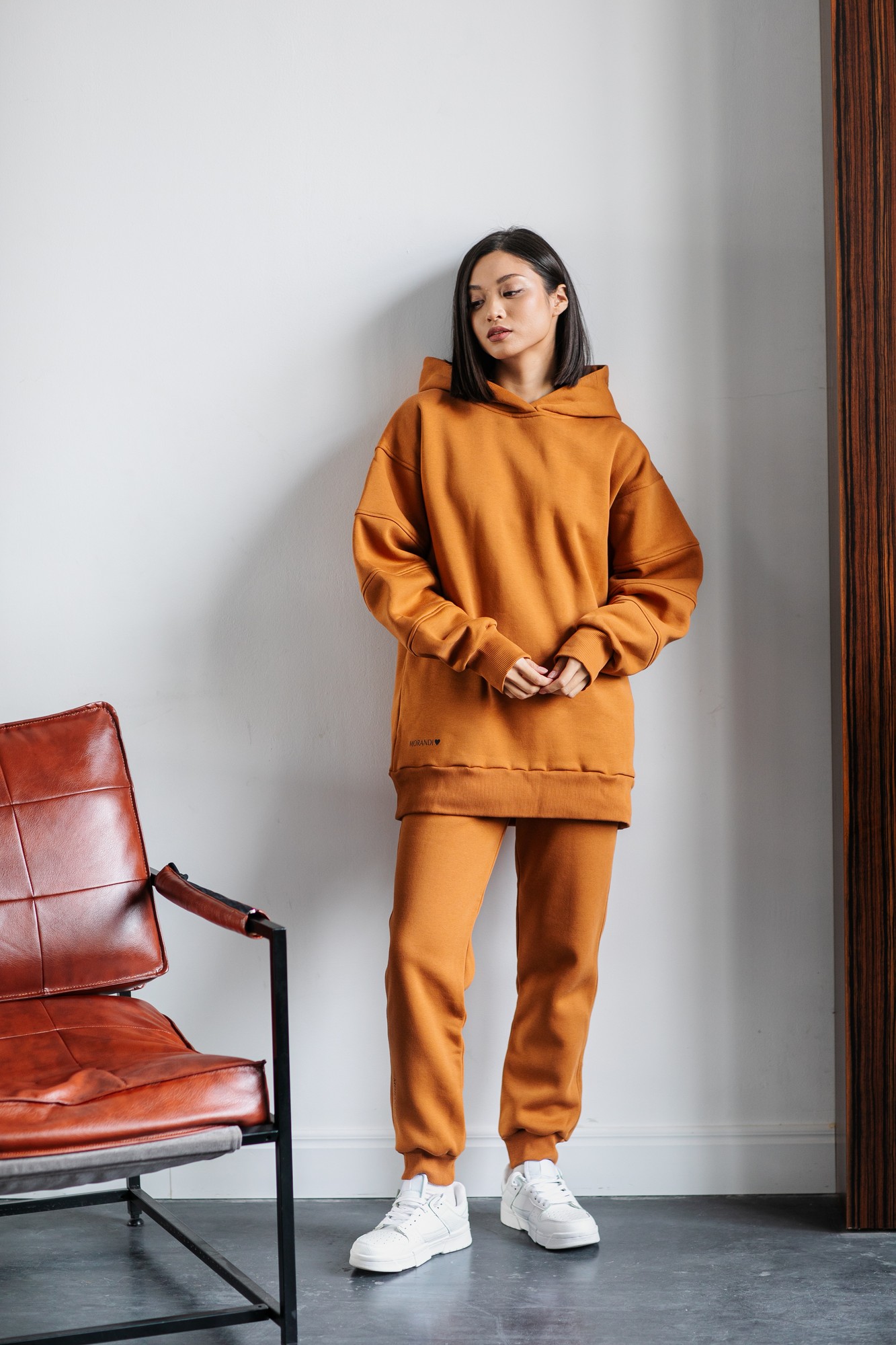 Suit long hoodie and joggers Toffee color