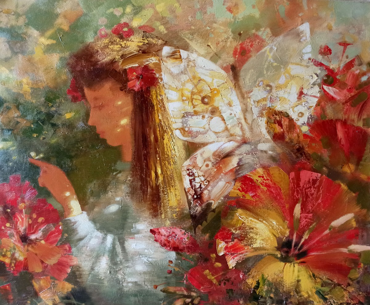 Abstract oil painting Butterfly Anatoly Borisovich Tarabanov nTar166