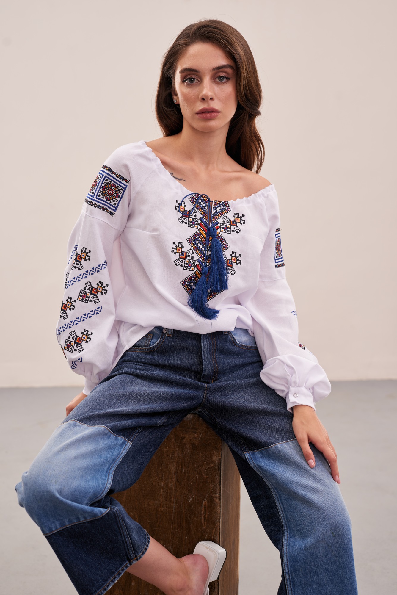 Ethnic blouse with embroidery MEREZHKA "Fate"